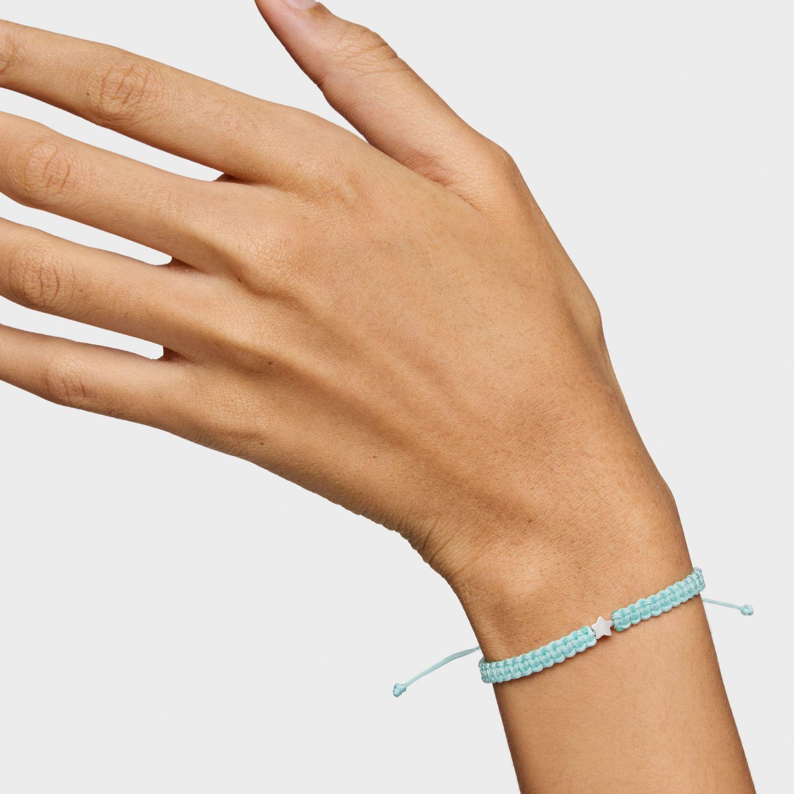 Pulsera estrella de plata y nylon turquesa TOUS Motivos-5