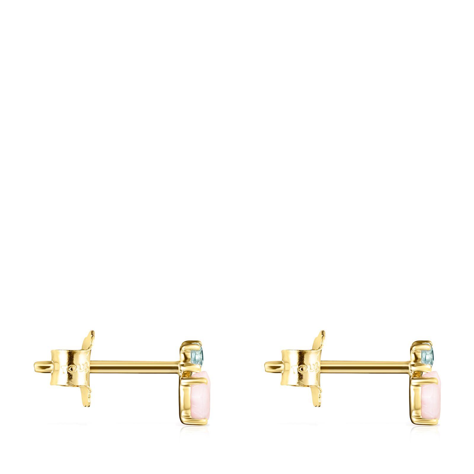 Pendientes Mini Ivette de Oro con Ópalo y Topazio Tous-1