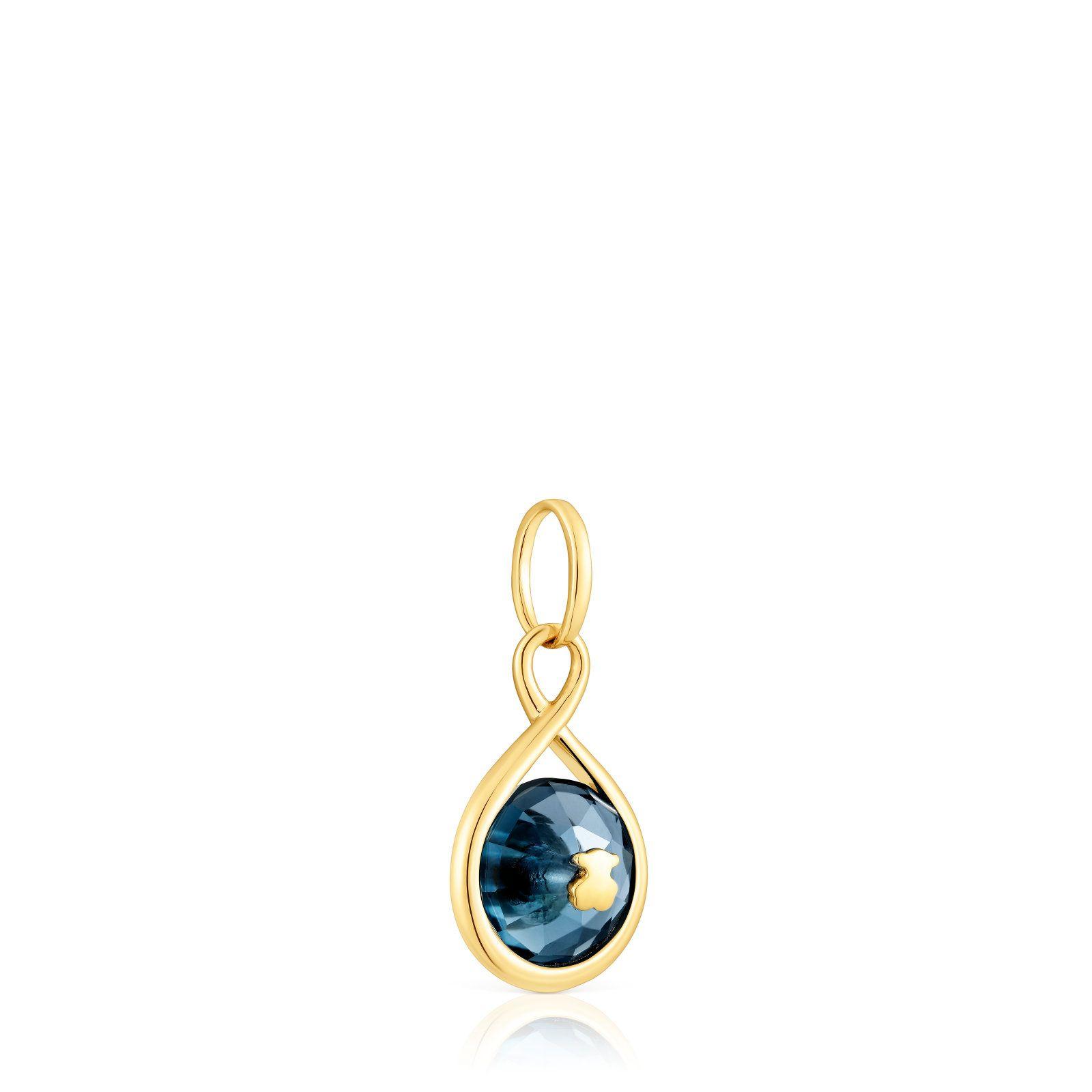 Colgante reversible de vermeil, topacio y perla  Alma Motif-2