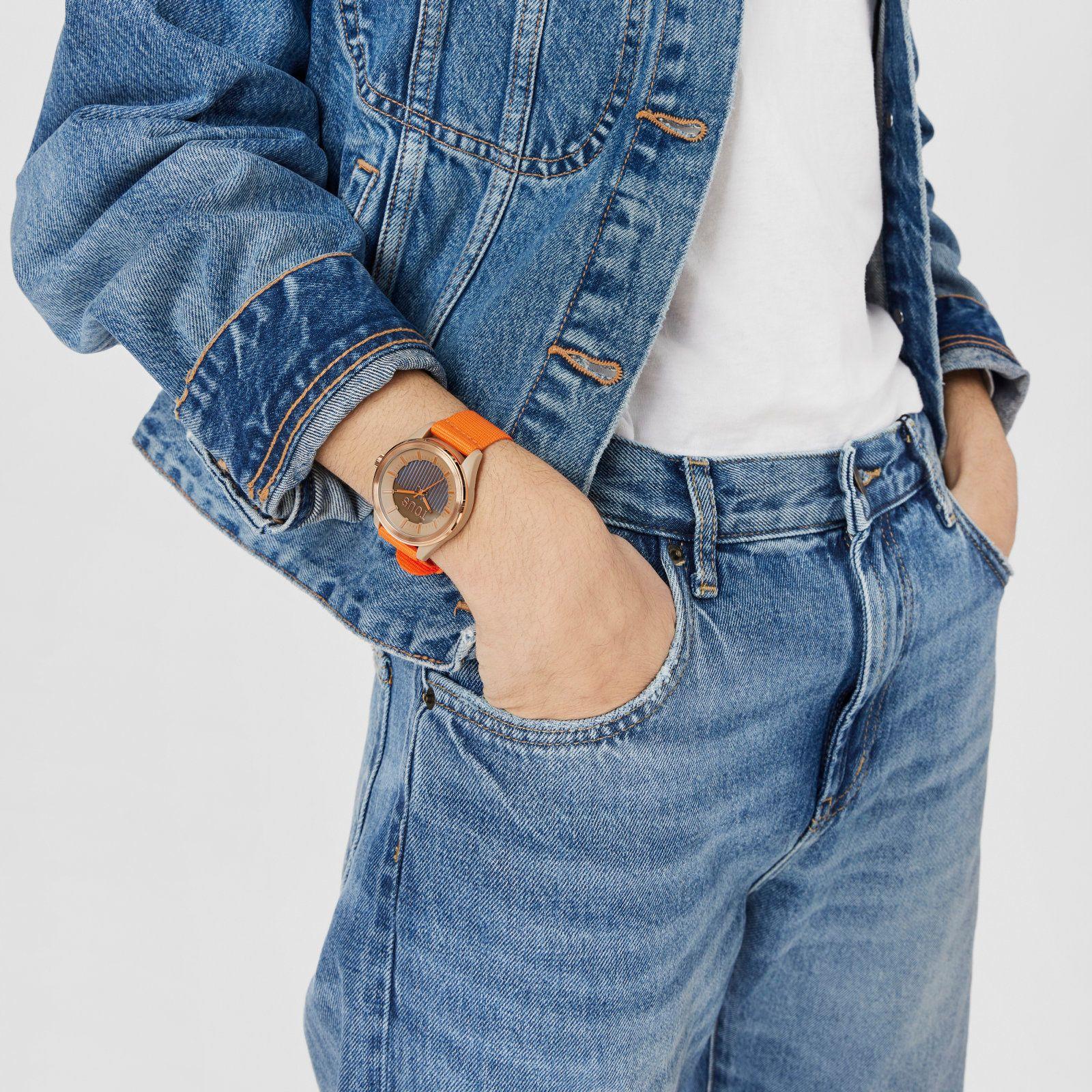 Reloj analógico solar naranja Vibrant Sun-4