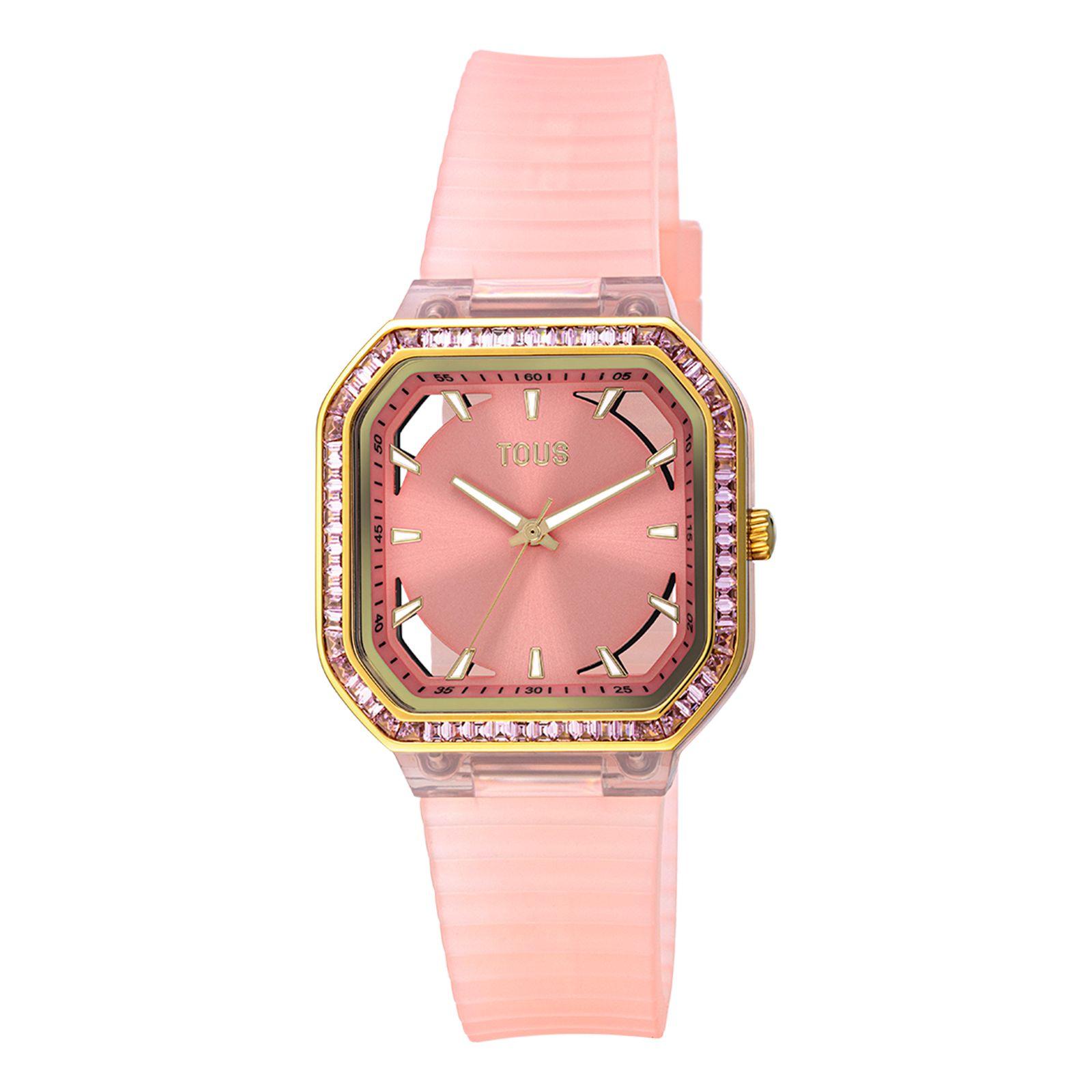 Reloj analógico de acero IPG rosa con zirconitas Gleam Fresh-0