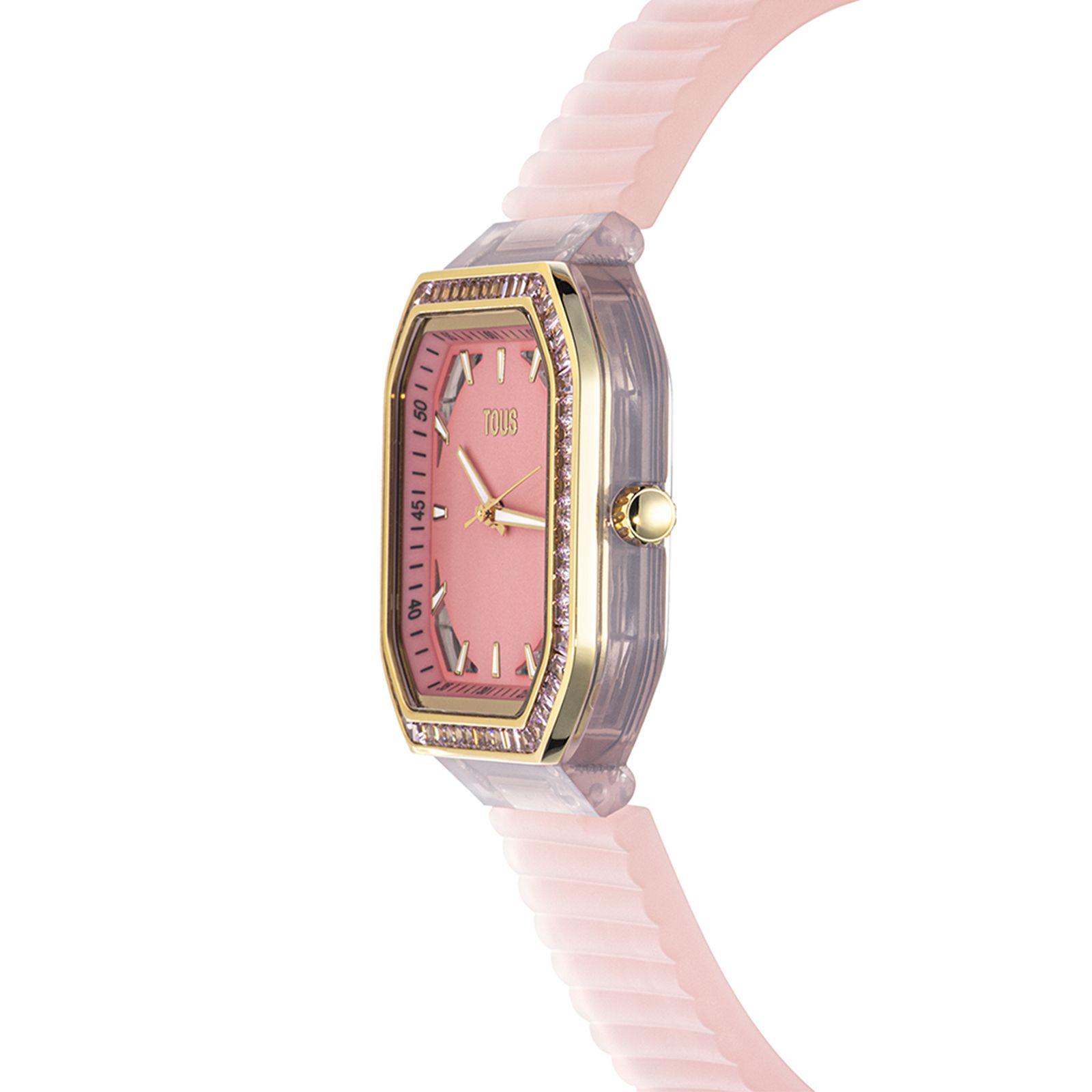 Reloj analógico de acero IPG rosa con zirconitas Gleam Fresh-1