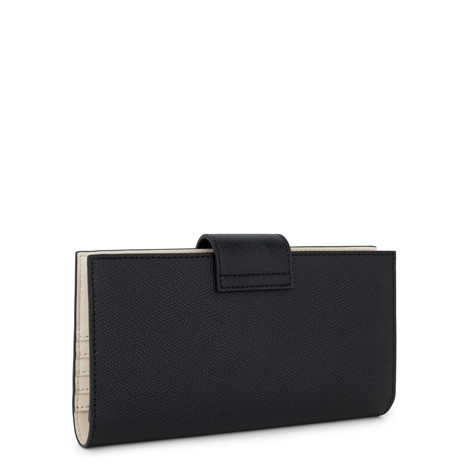 Billetera Pocket grande negra y beige Funny Tous-1