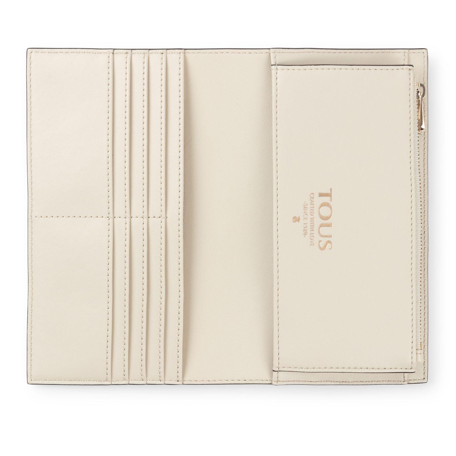 Billetera Pocket grande negra y beige Funny Tous-2