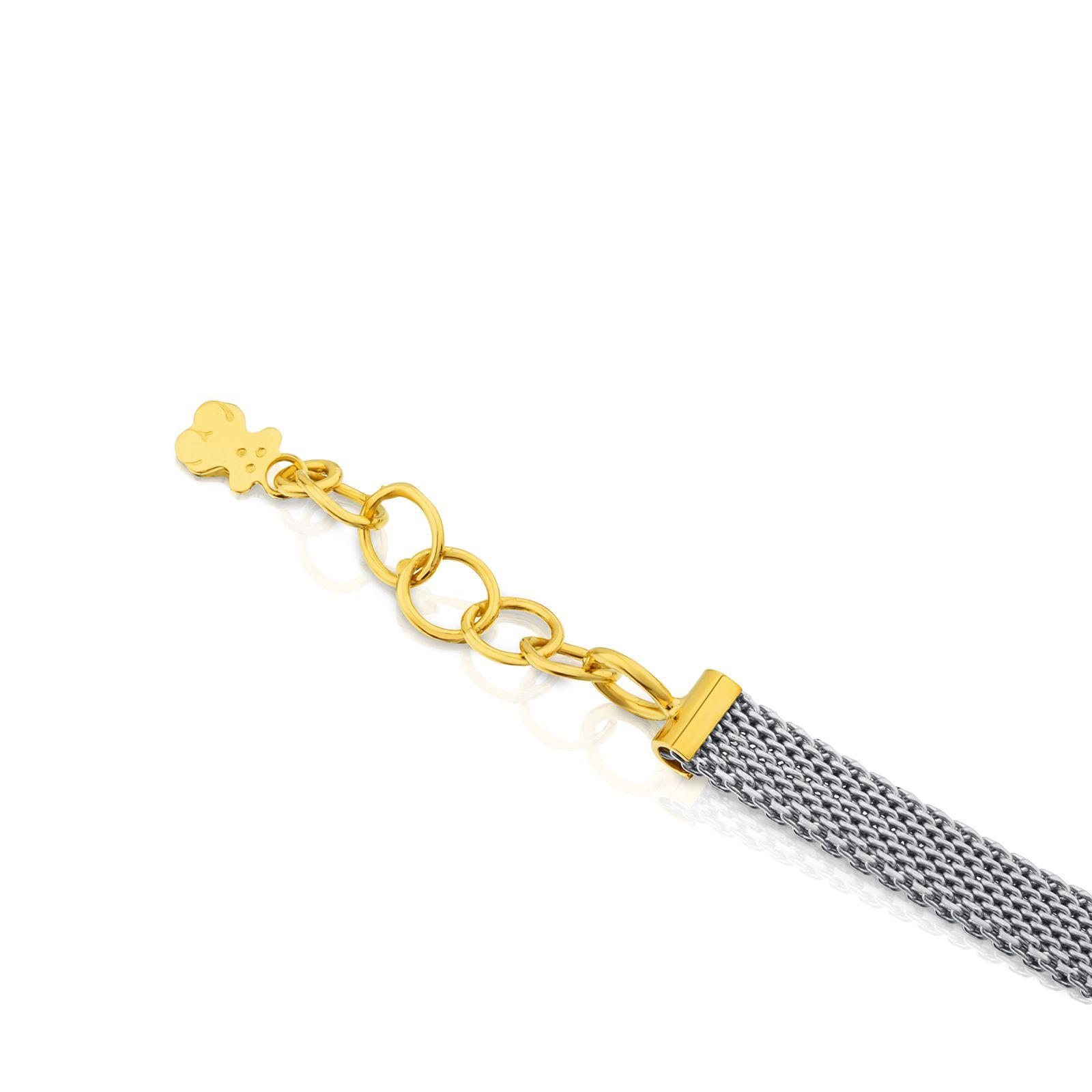 Pulsera Tous Icon Mesh de Acero y Oro-2
