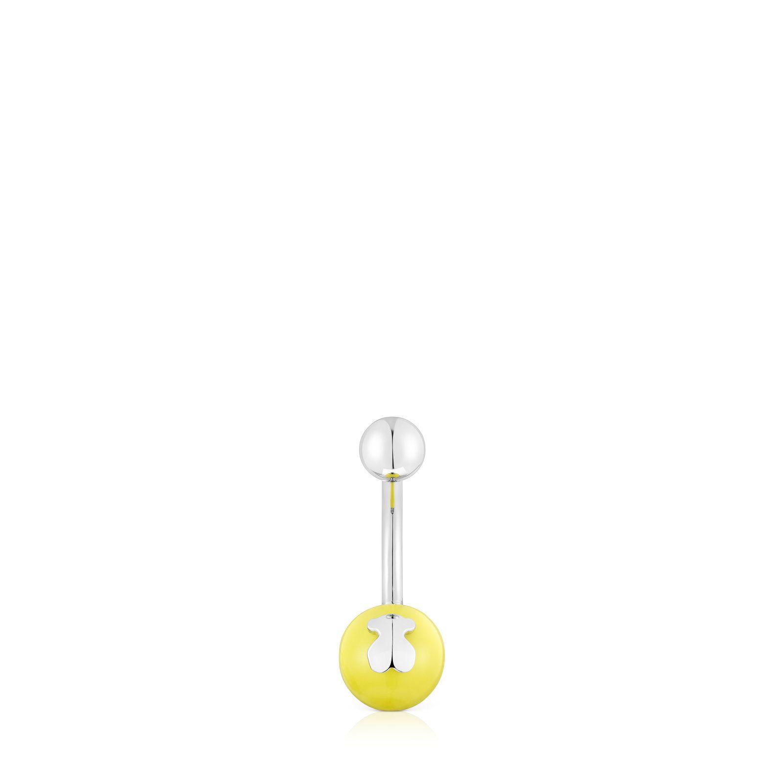 Piercing de ombligo de acero y cristal amarillo Icon Glass-0