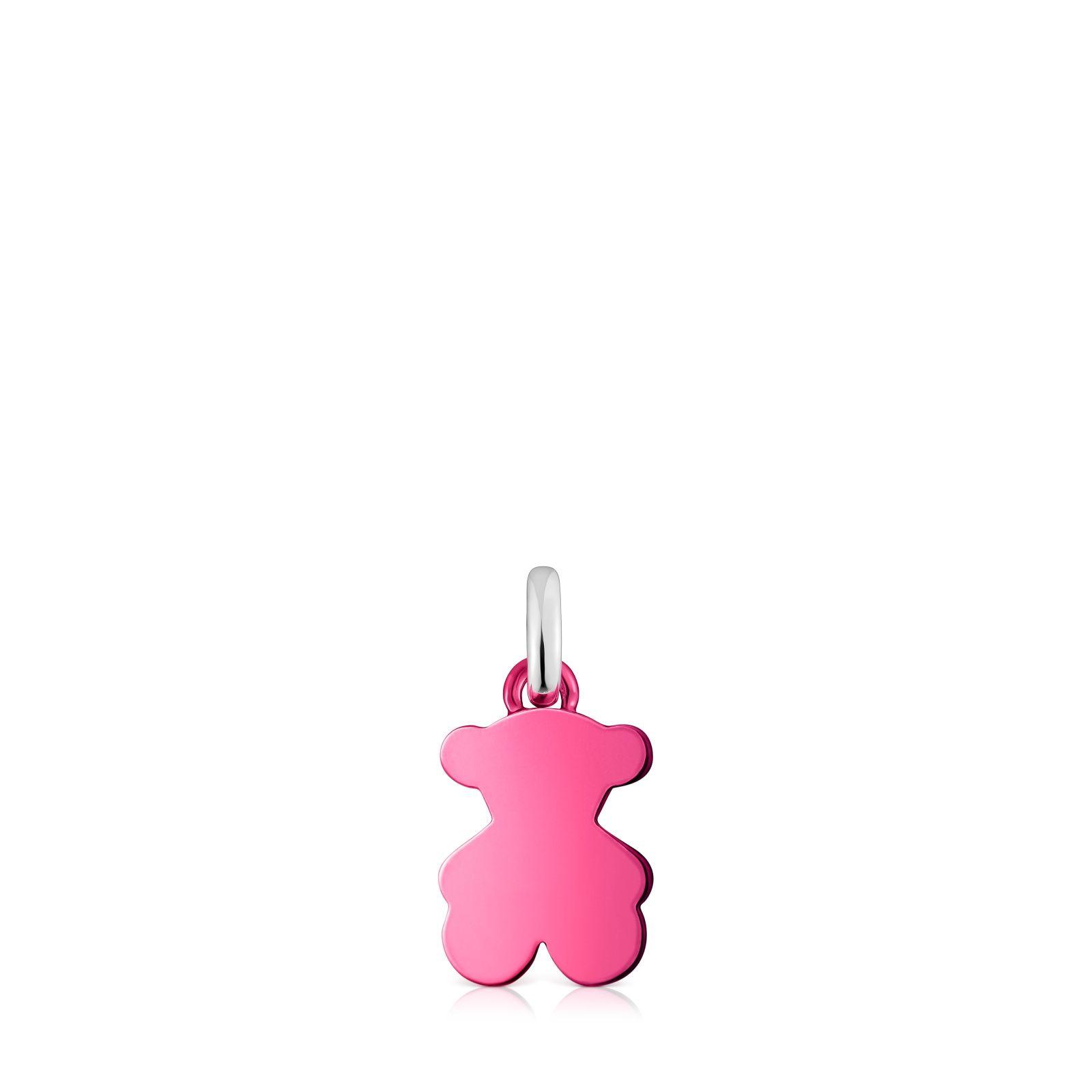 Colgante oso pequeño de acero en color rosa Sweet Dolls-0