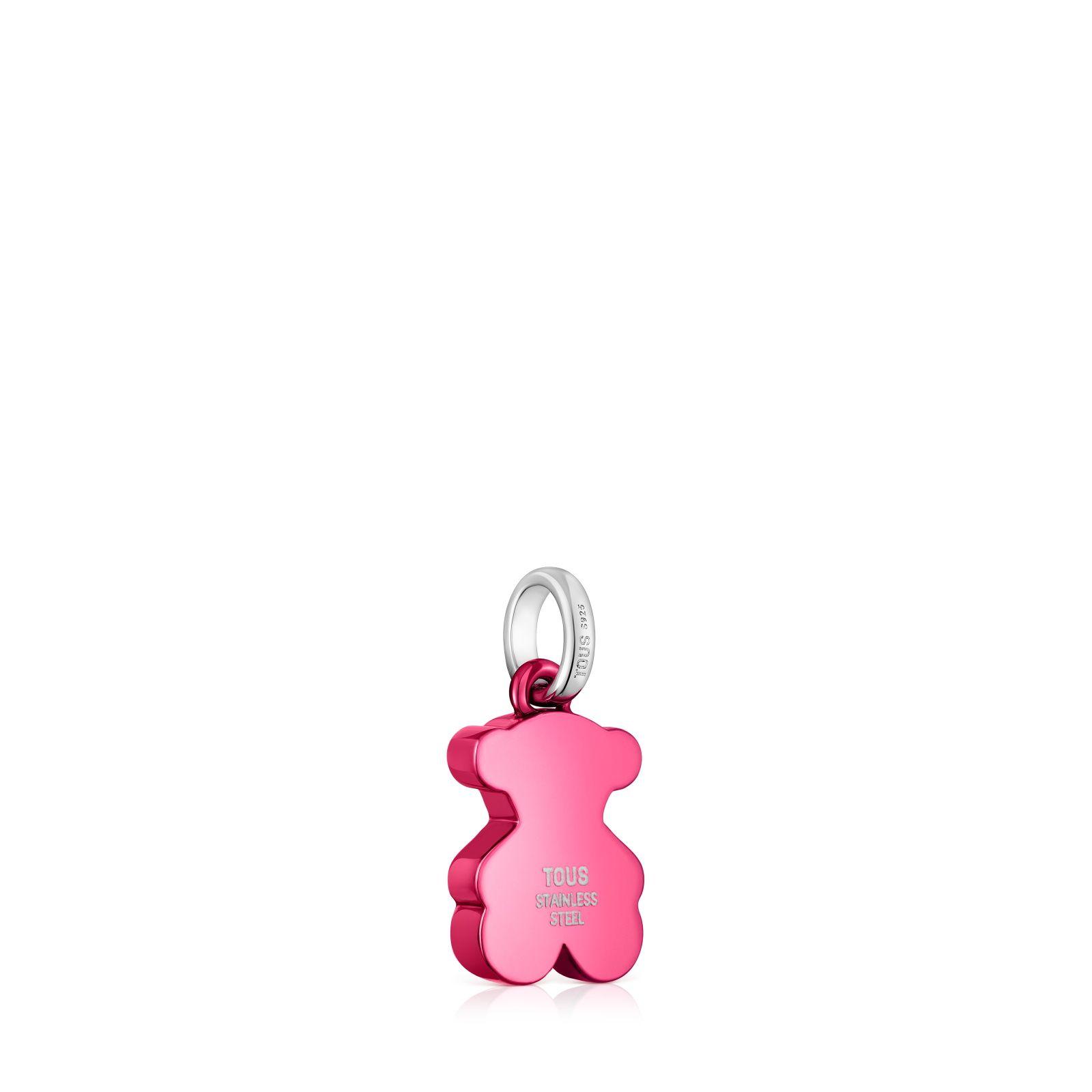 Colgante oso pequeño de acero en color rosa Sweet Dolls-2