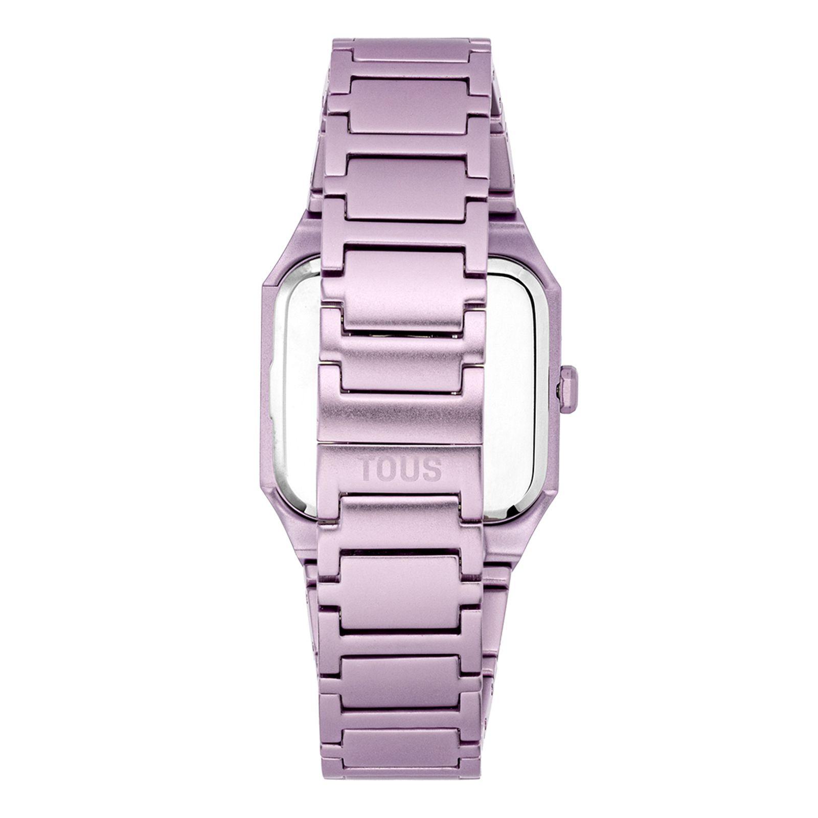 Reloj analógico con brazalete de aluminio rosa Karat Squared-2