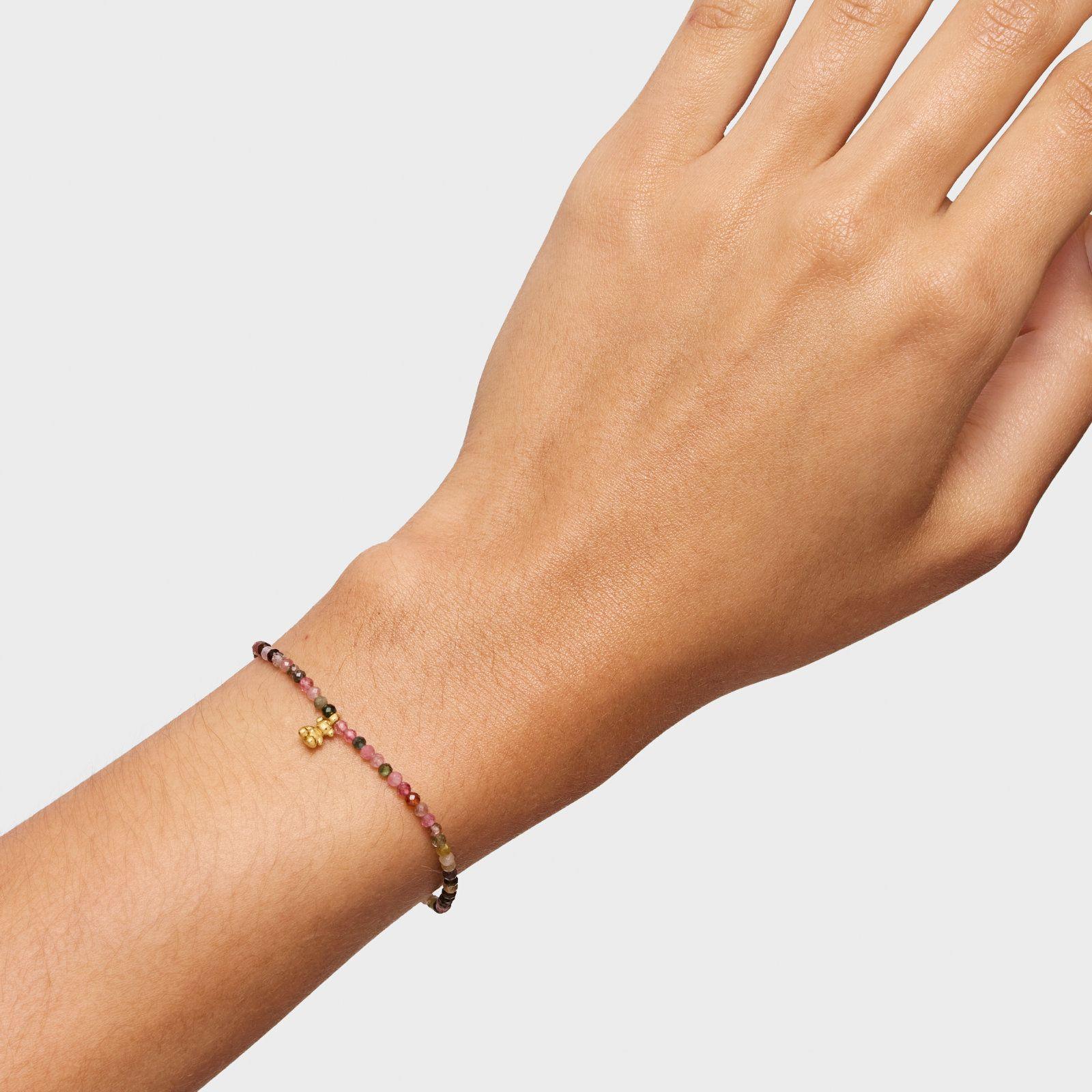Pulsera elástica con baño de oro 18 kt sobre plata y turmalinas Bold Bear-5