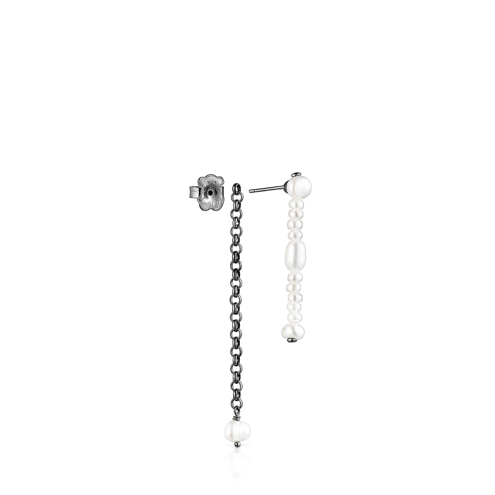 Aros dobles de plata dark silver  Virtual Garden Tous-3