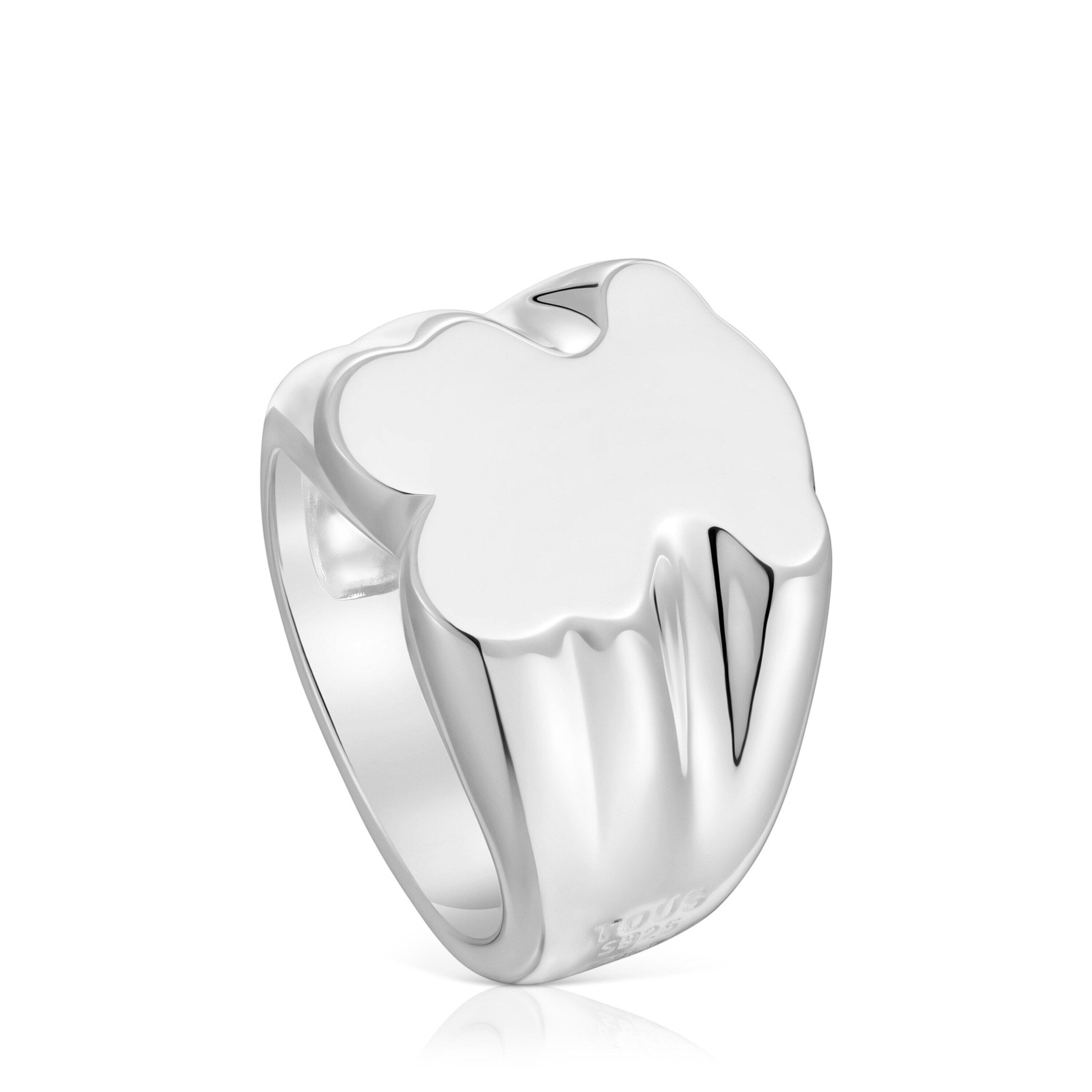 Anillo sello de plata oso 15 mm Sweet Dolls-0