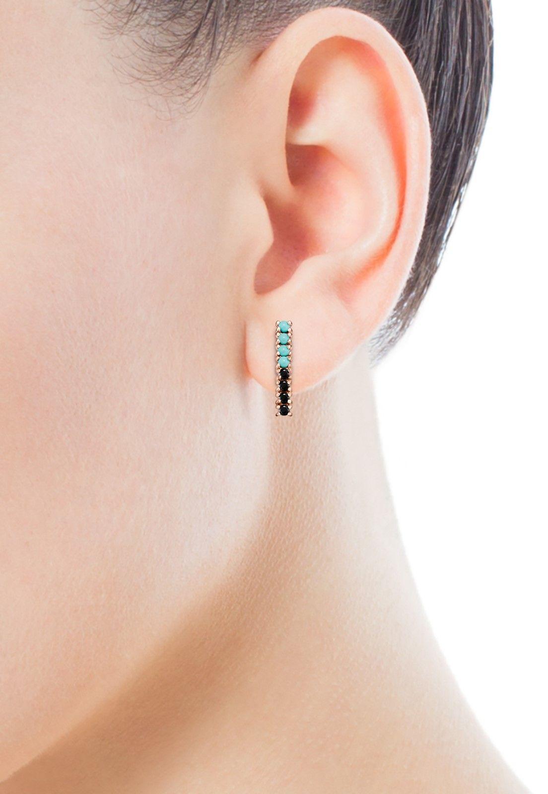 Aros Straight barra Plata Vermeil rosa con Gemas Tous-2