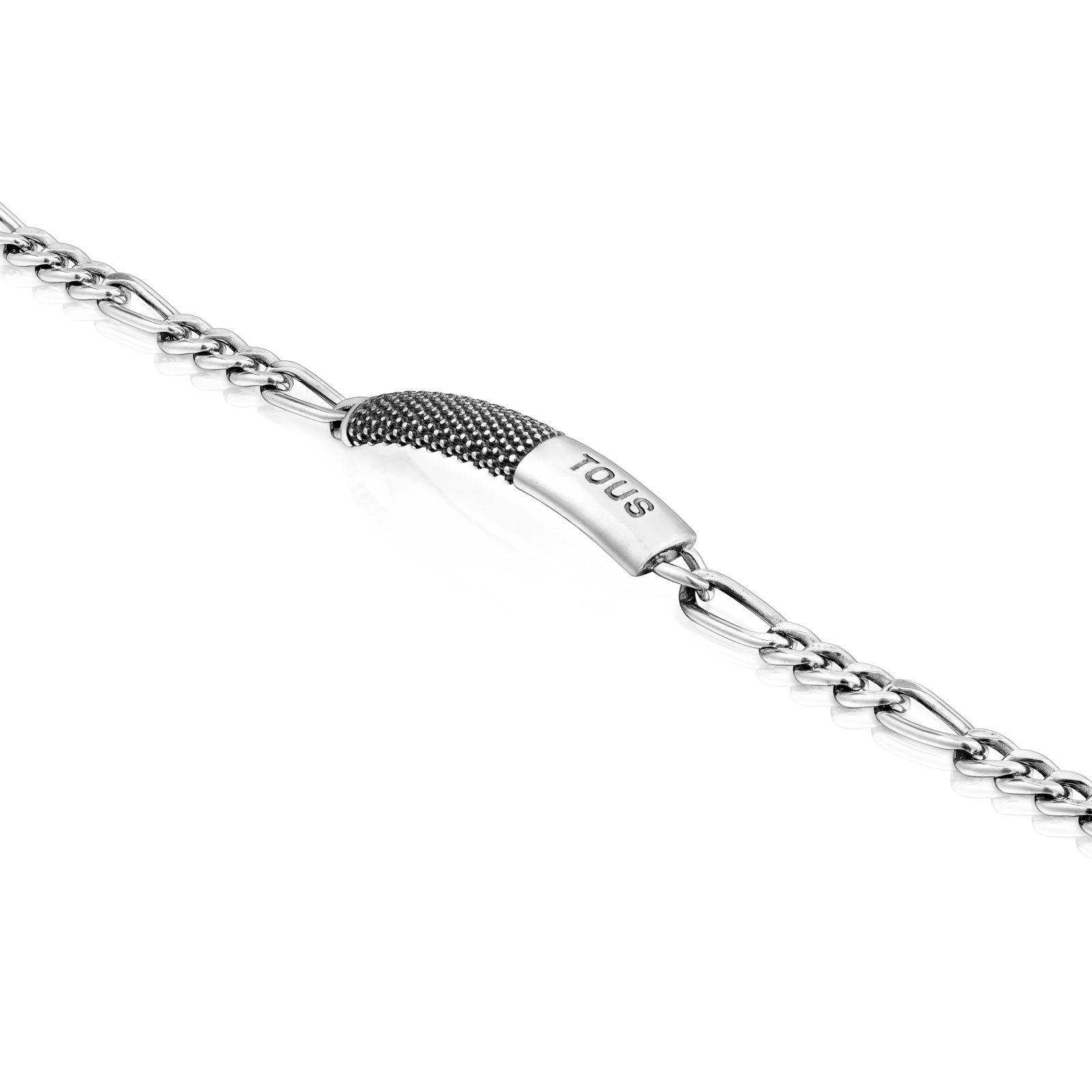 Pulsera cadena de plata envejecida TOUS Man-2