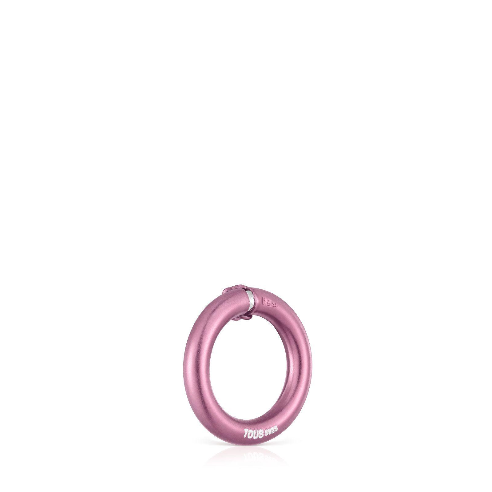 Anilla pequeña de plata en color rosa Hold-2