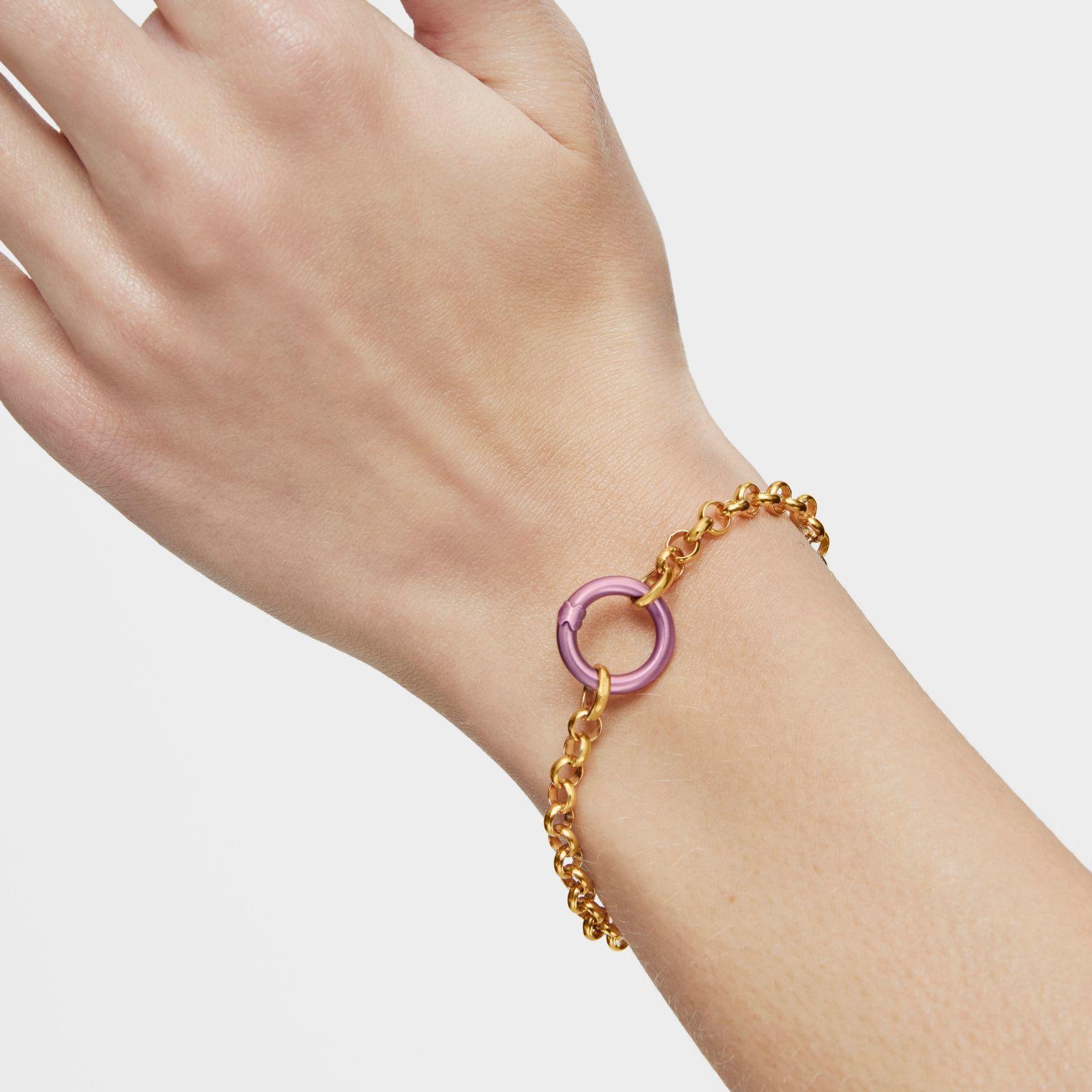 Anilla pequeña de plata en color rosa Hold-4