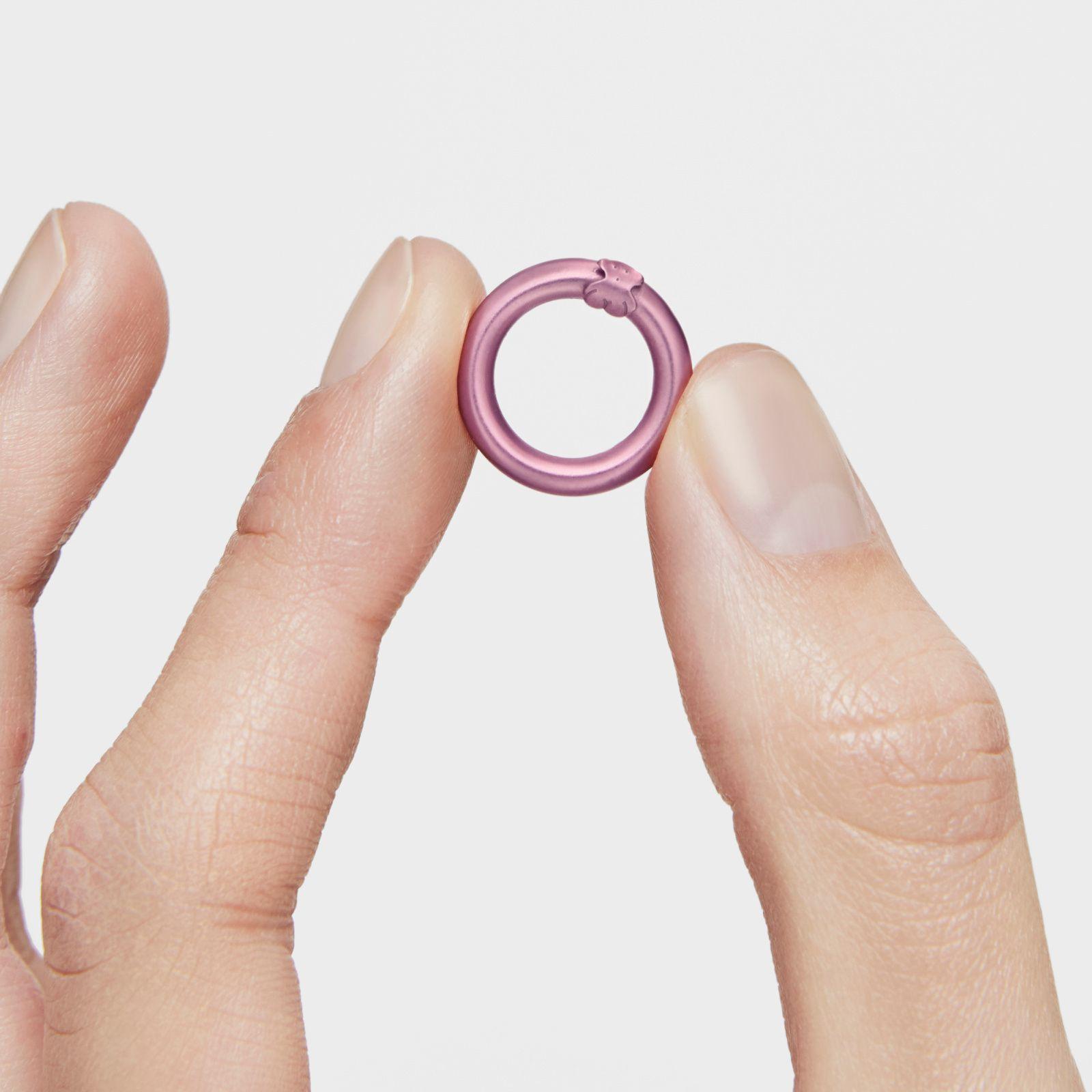Anilla pequeña de plata en color rosa Hold-6
