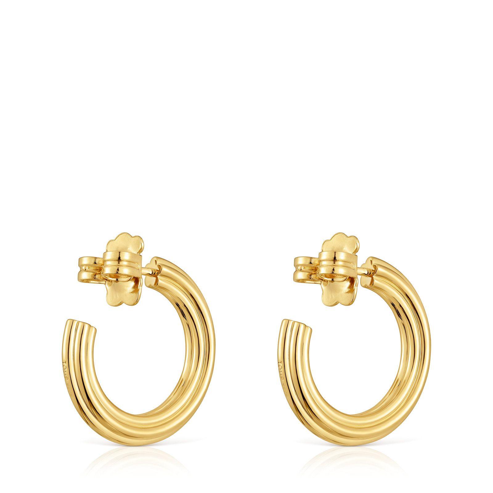 Aros con baño de oro 18 kt sobre plata y motivo TOUS 1950-2