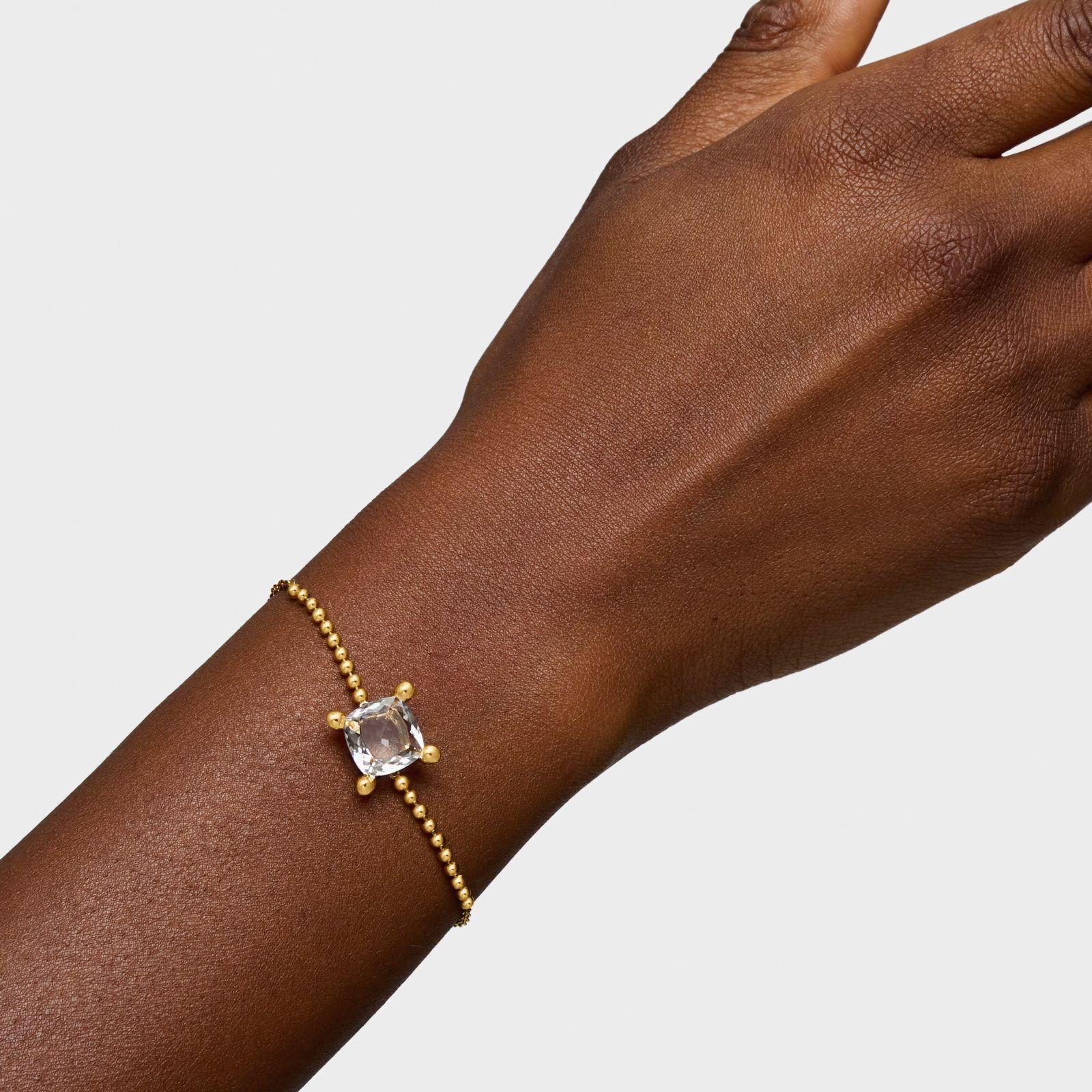Pulsera cadena con detalles en baño de oro 18 kt sobre plata-3