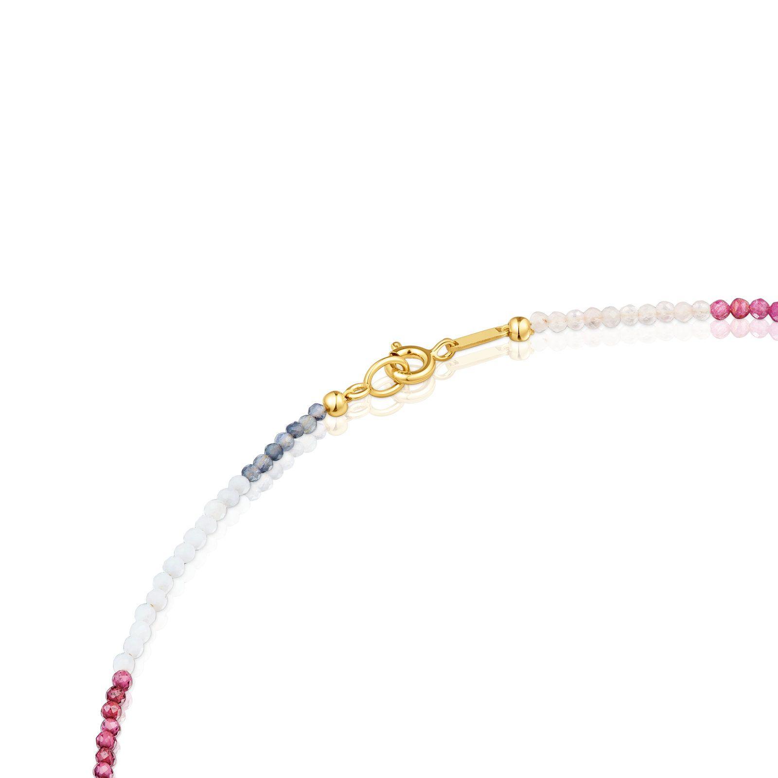 Collar corto con baño de oro 18 kt sobre plata y turmalinas Bold Bear-2
