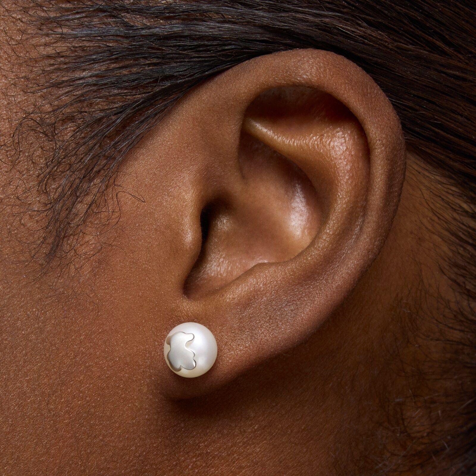 Pendientes triple perla y plata Icon Pearl-3