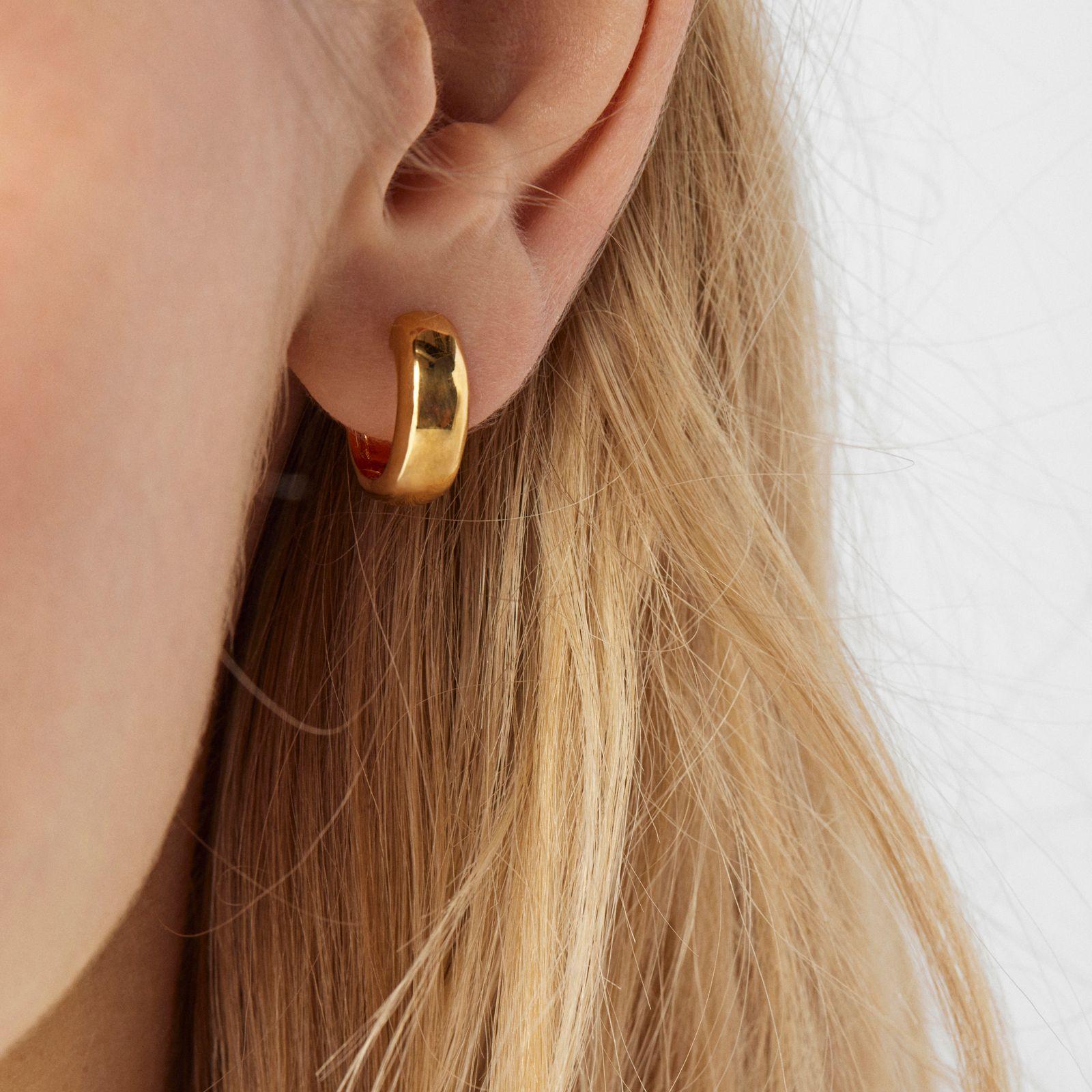 Pendientes con baño de oro 18 kt sobre plata TOUS Basics-3