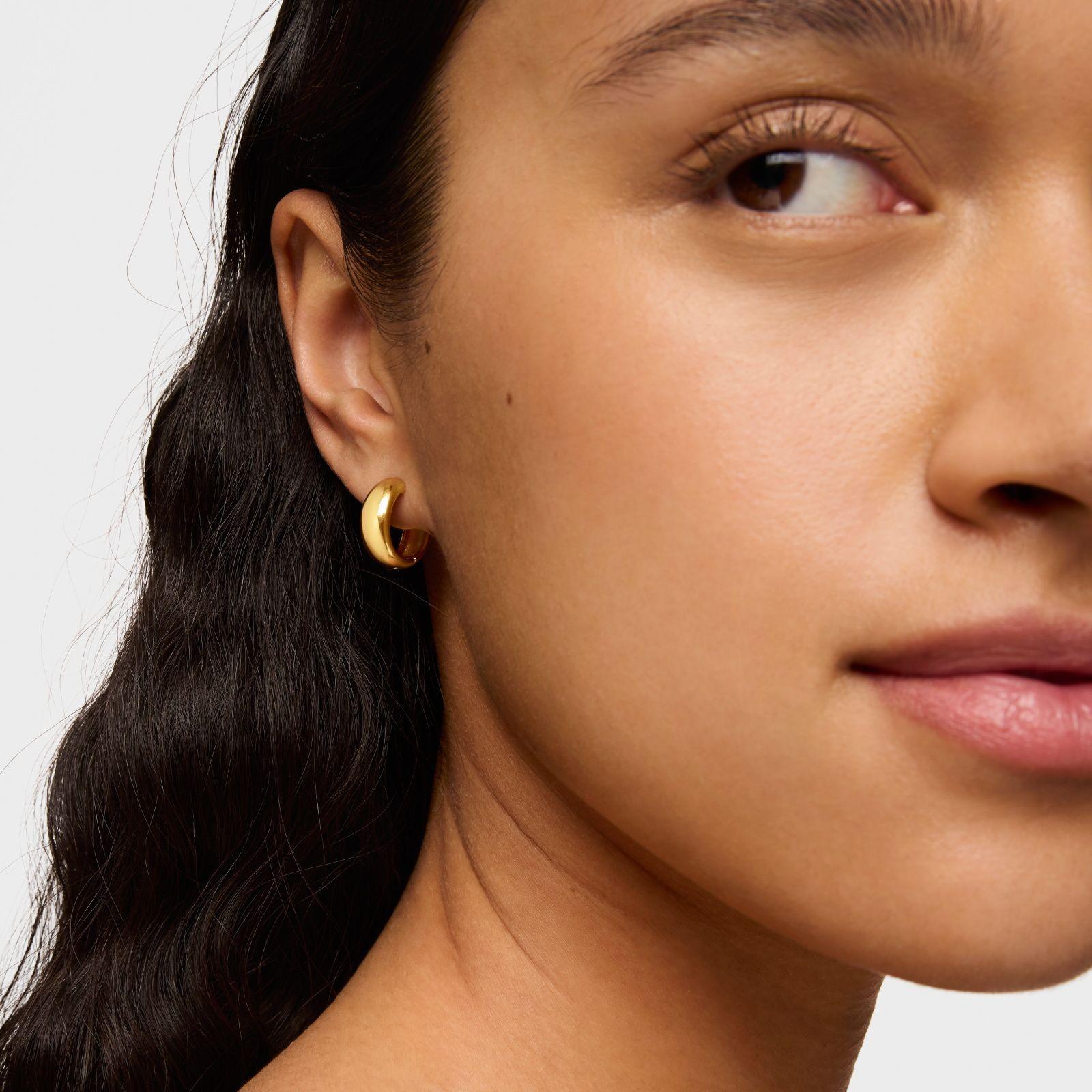 Pendientes con baño de oro 18 kt sobre plata TOUS Basics-5