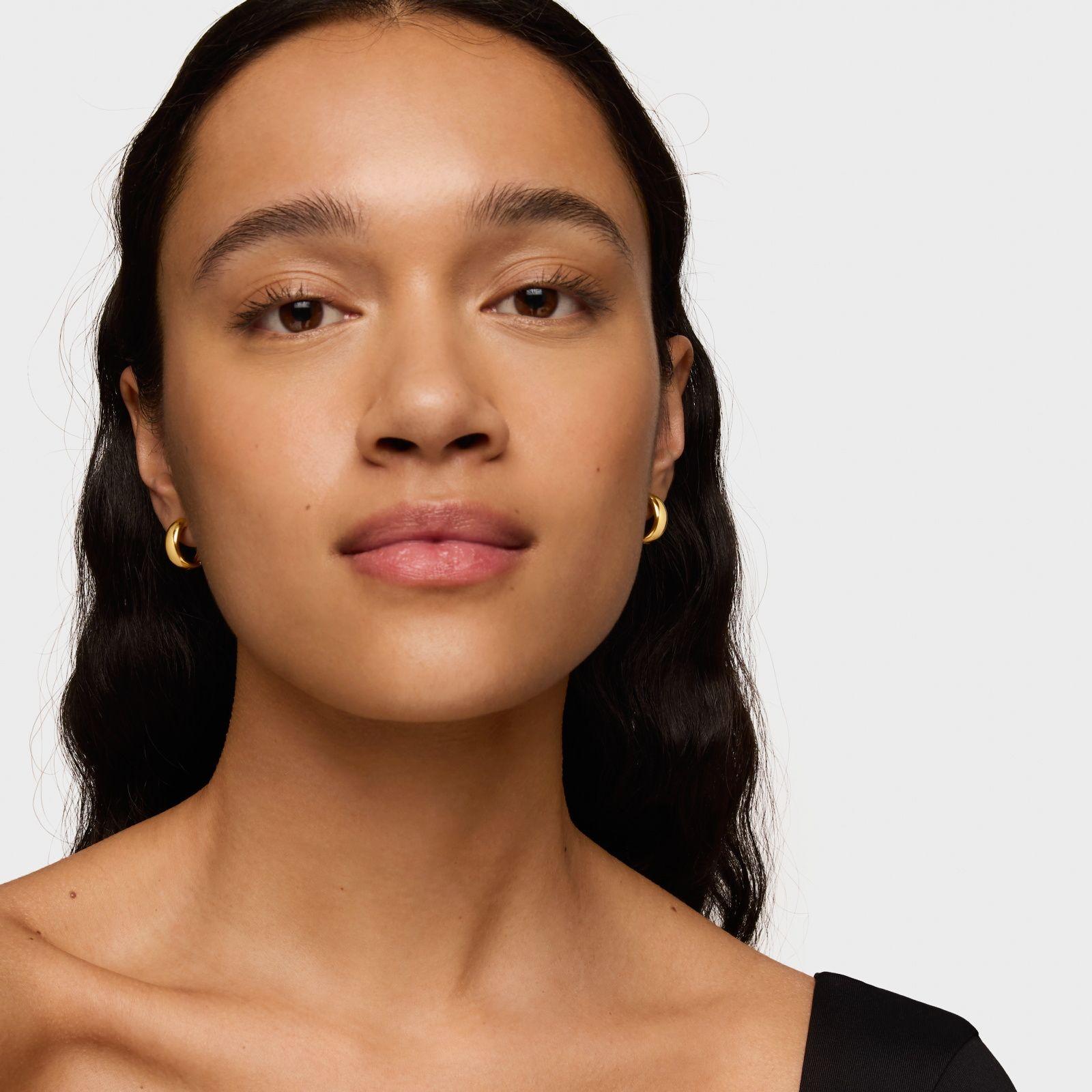 Pendientes con baño de oro 18 kt sobre plata TOUS Basics-6