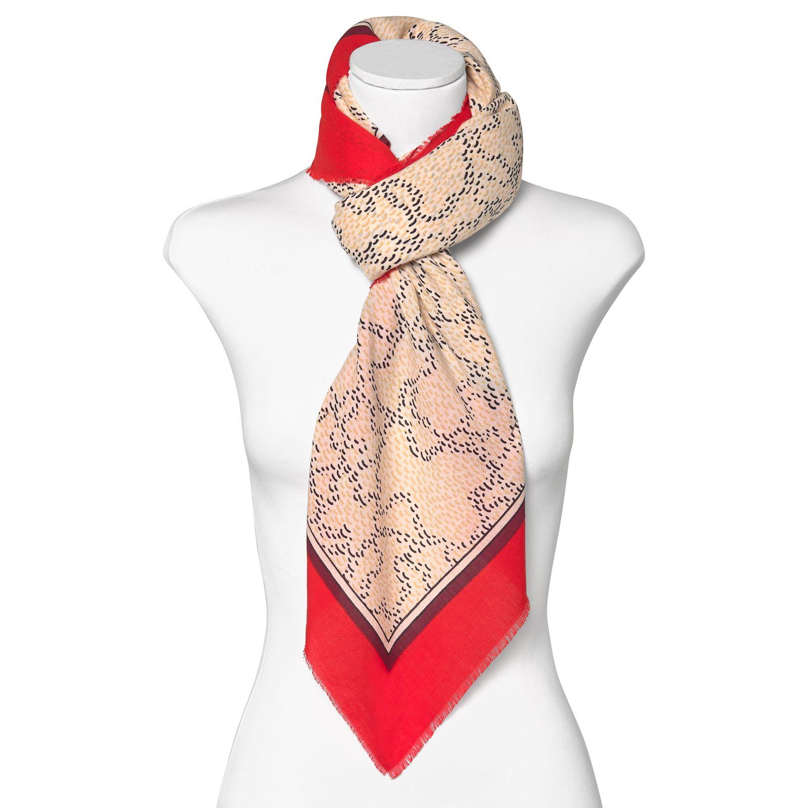 Pañuelo Kaos Icon beige y rojo Tous-1
