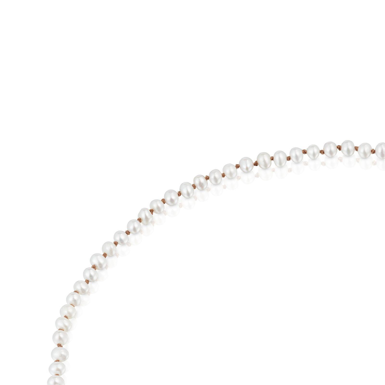 Collar corto TOUS perlas y oso de oro 10 mm-2