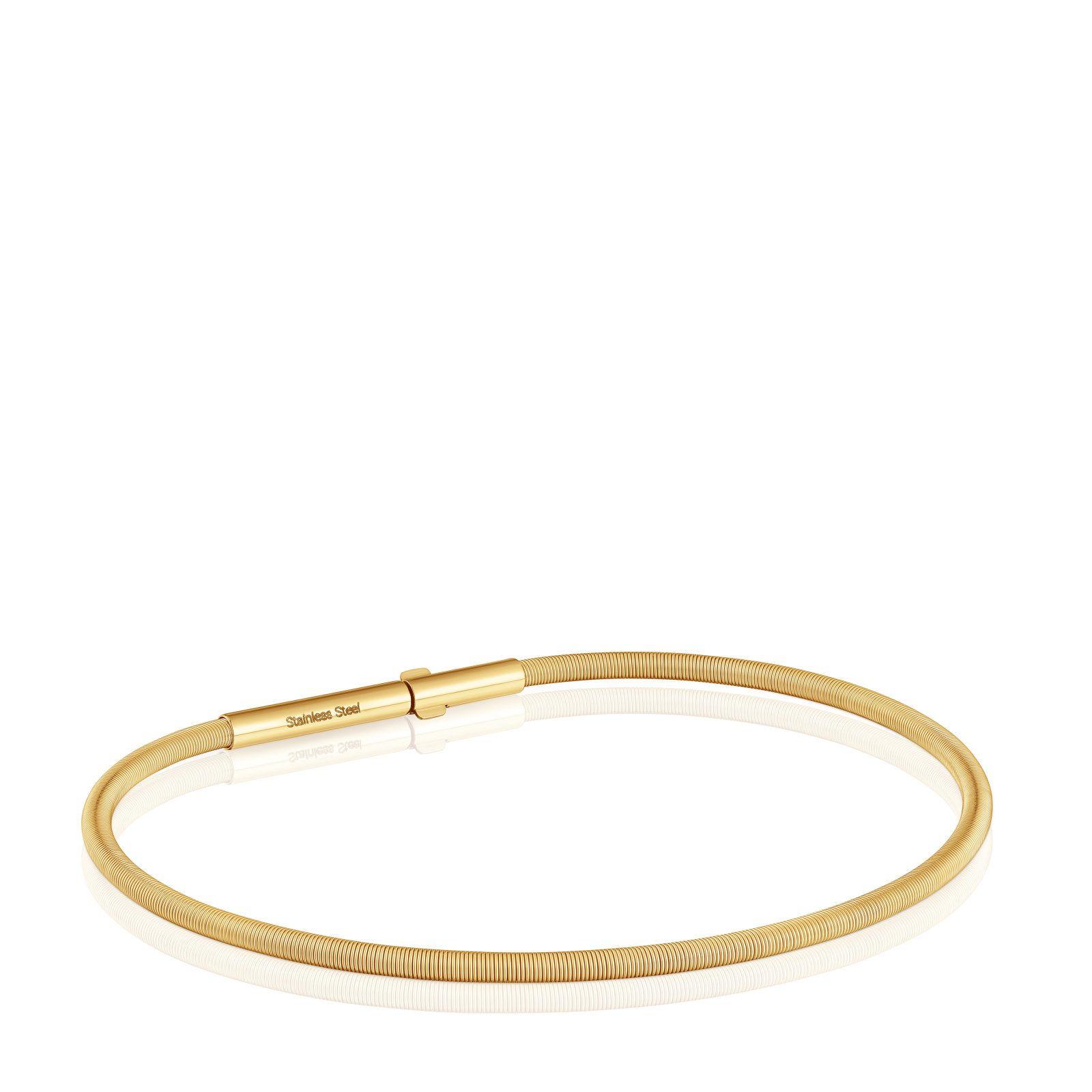 Pulsera de acero IP dorado 17 cm Mesh Tube-0