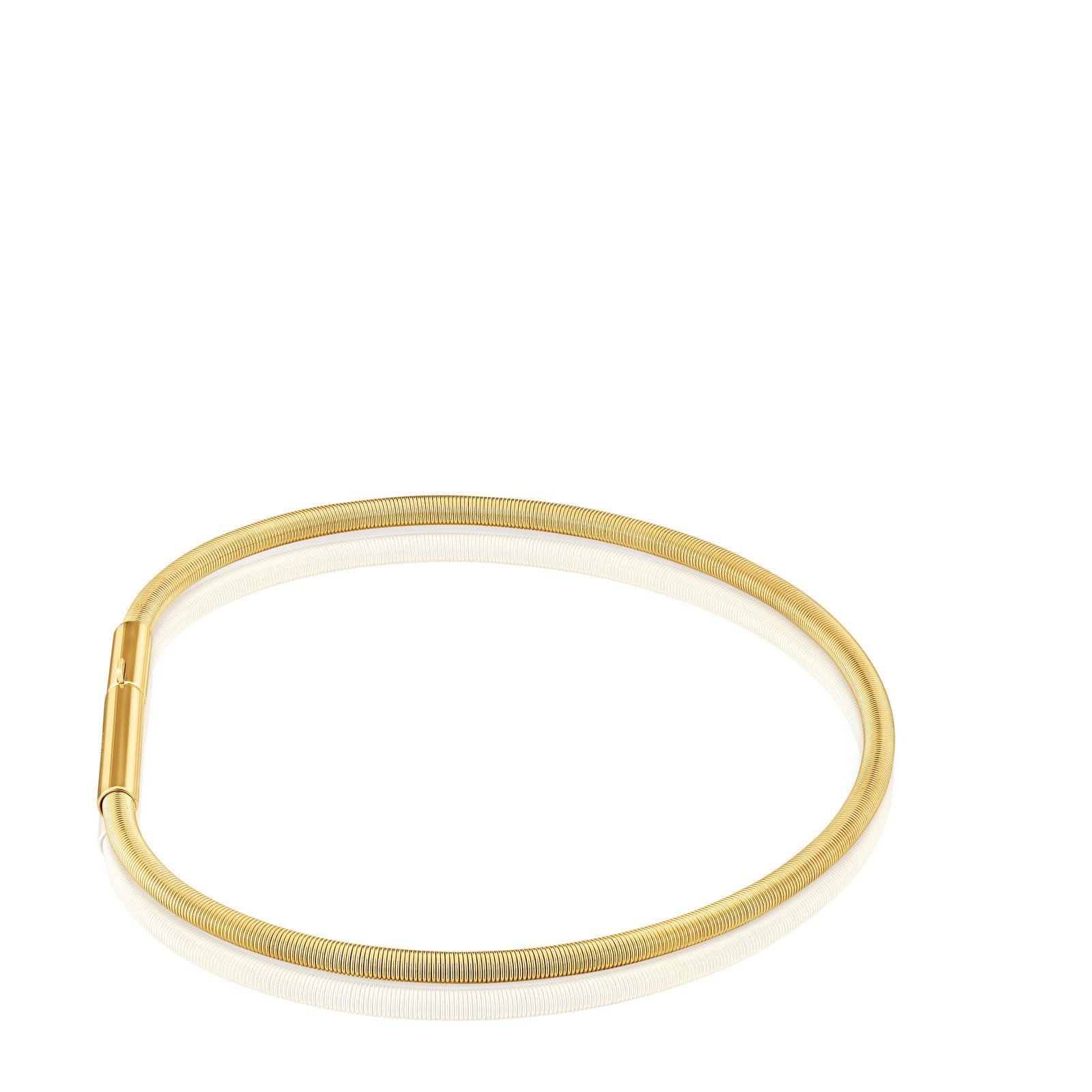 Pulsera de acero IP dorado 17 cm Mesh Tube-1