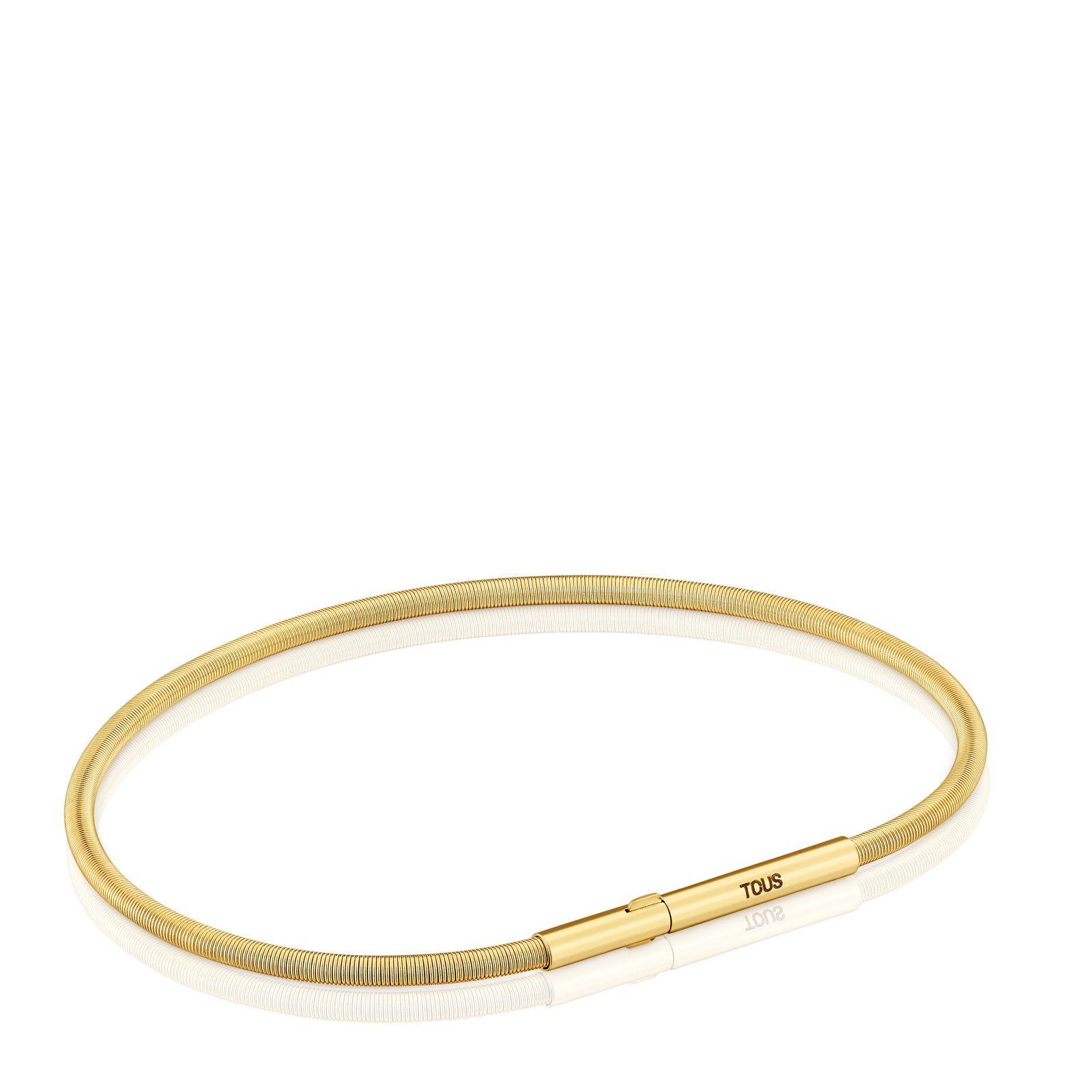 Pulsera de acero IP dorado 17 cm Mesh Tube-2