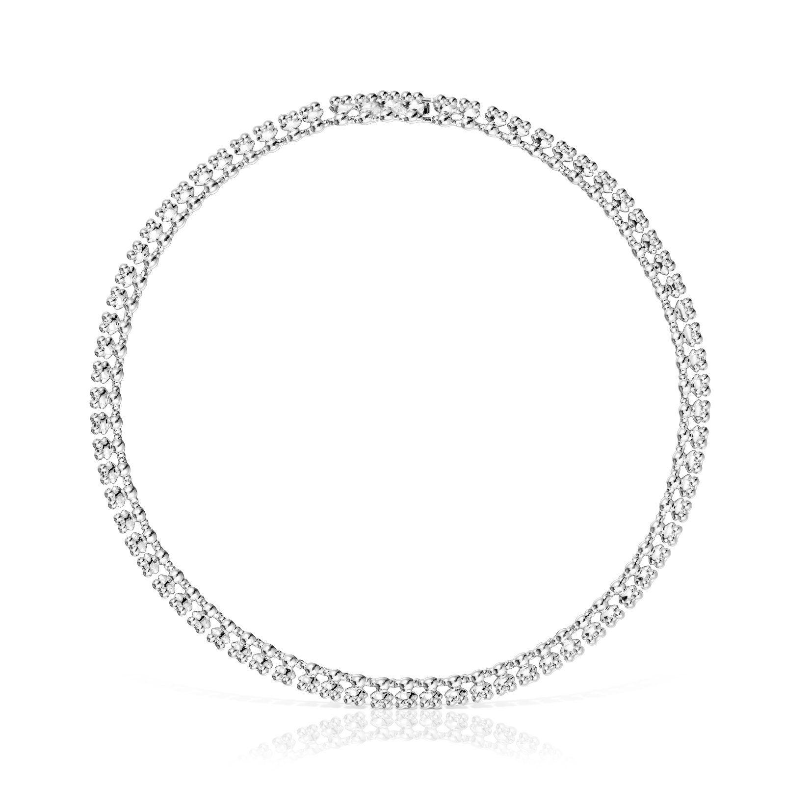 Collar corto de plata motivos oso Bold Bear-0