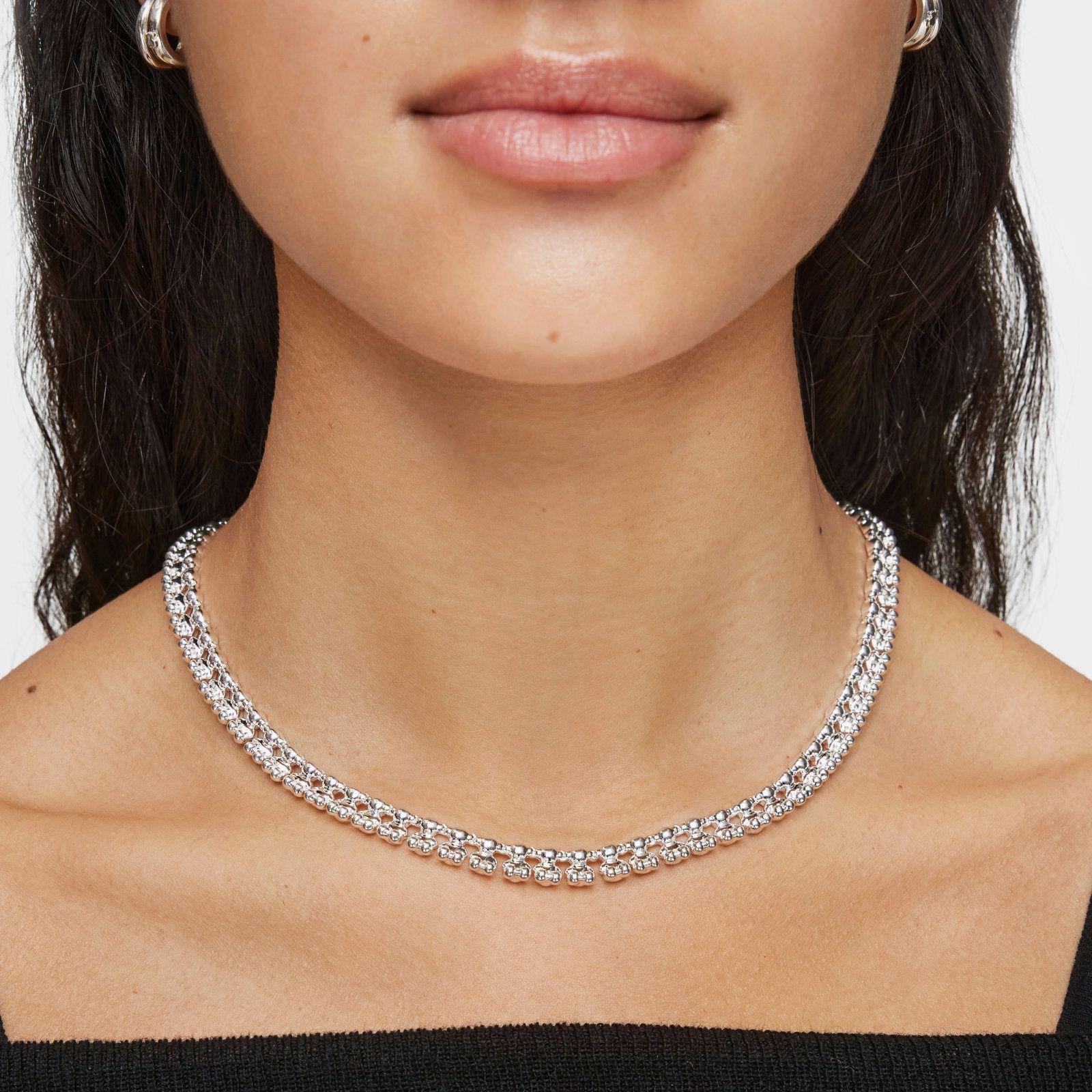 Collar corto de plata motivos oso Bold Bear-5