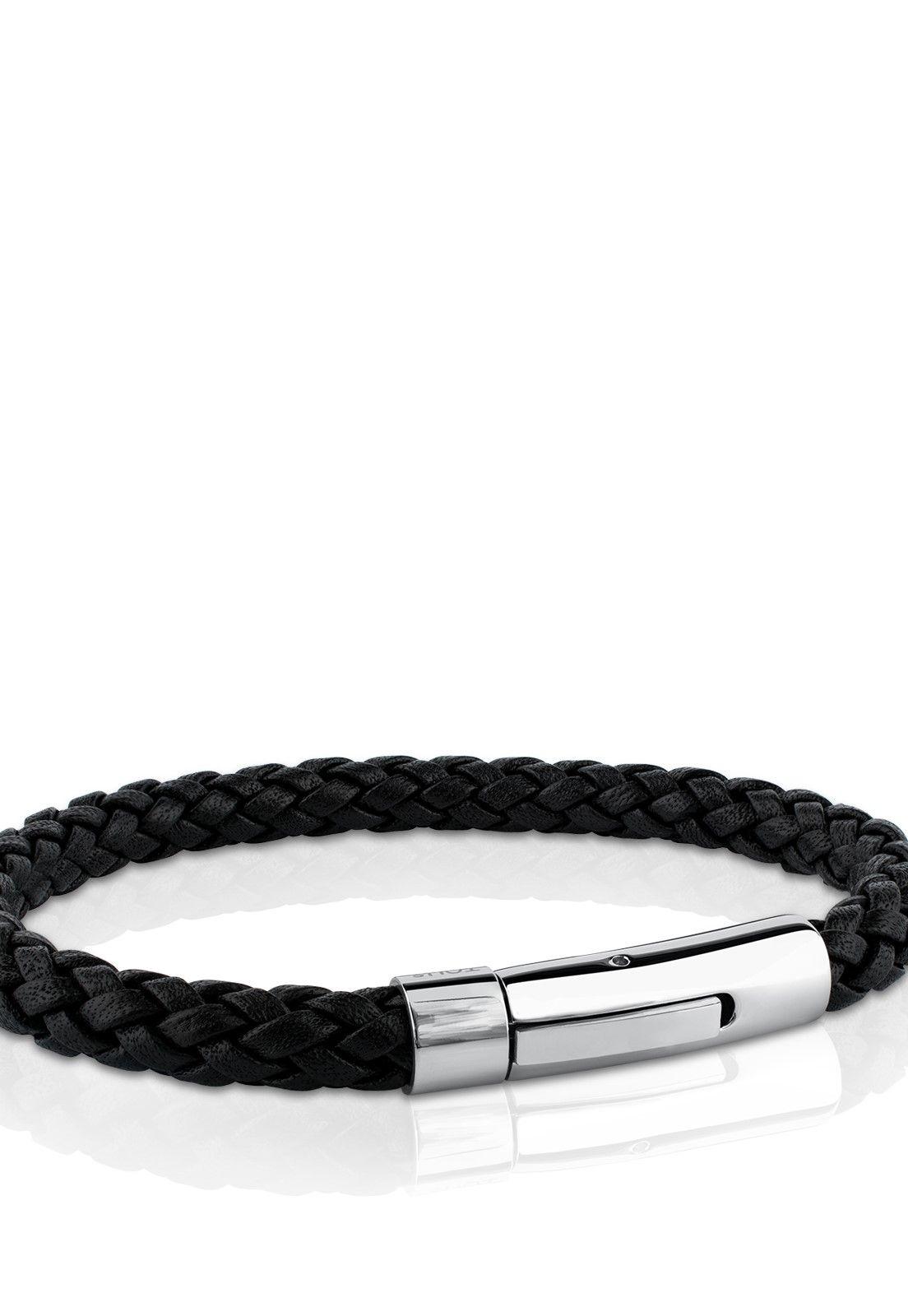 Pulsera Tous Man en acero y cuero trenzado-0