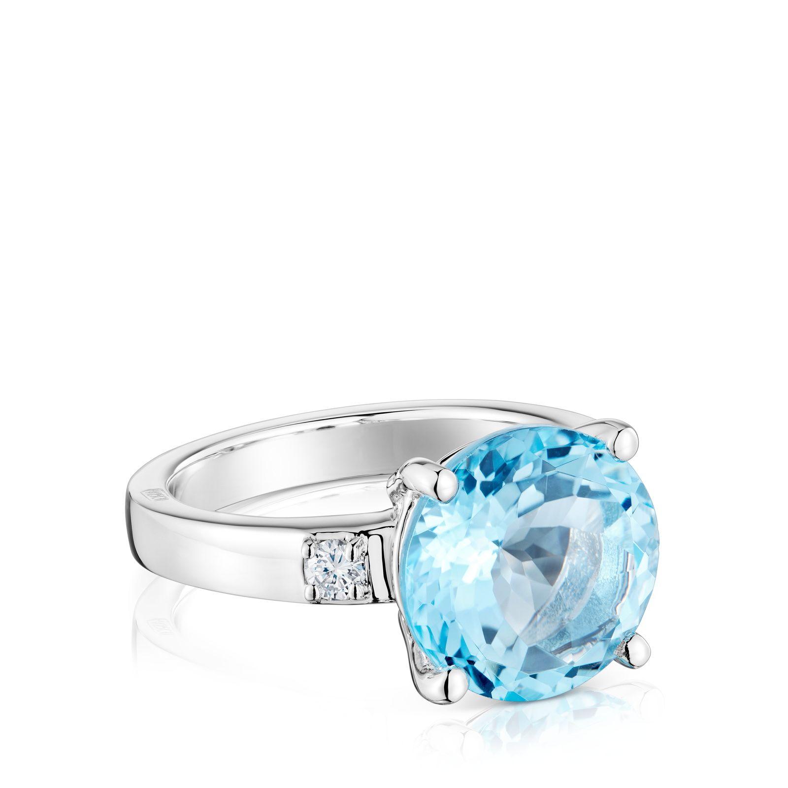 Anillo de plata con diamantes y topacio Basic Colors-1