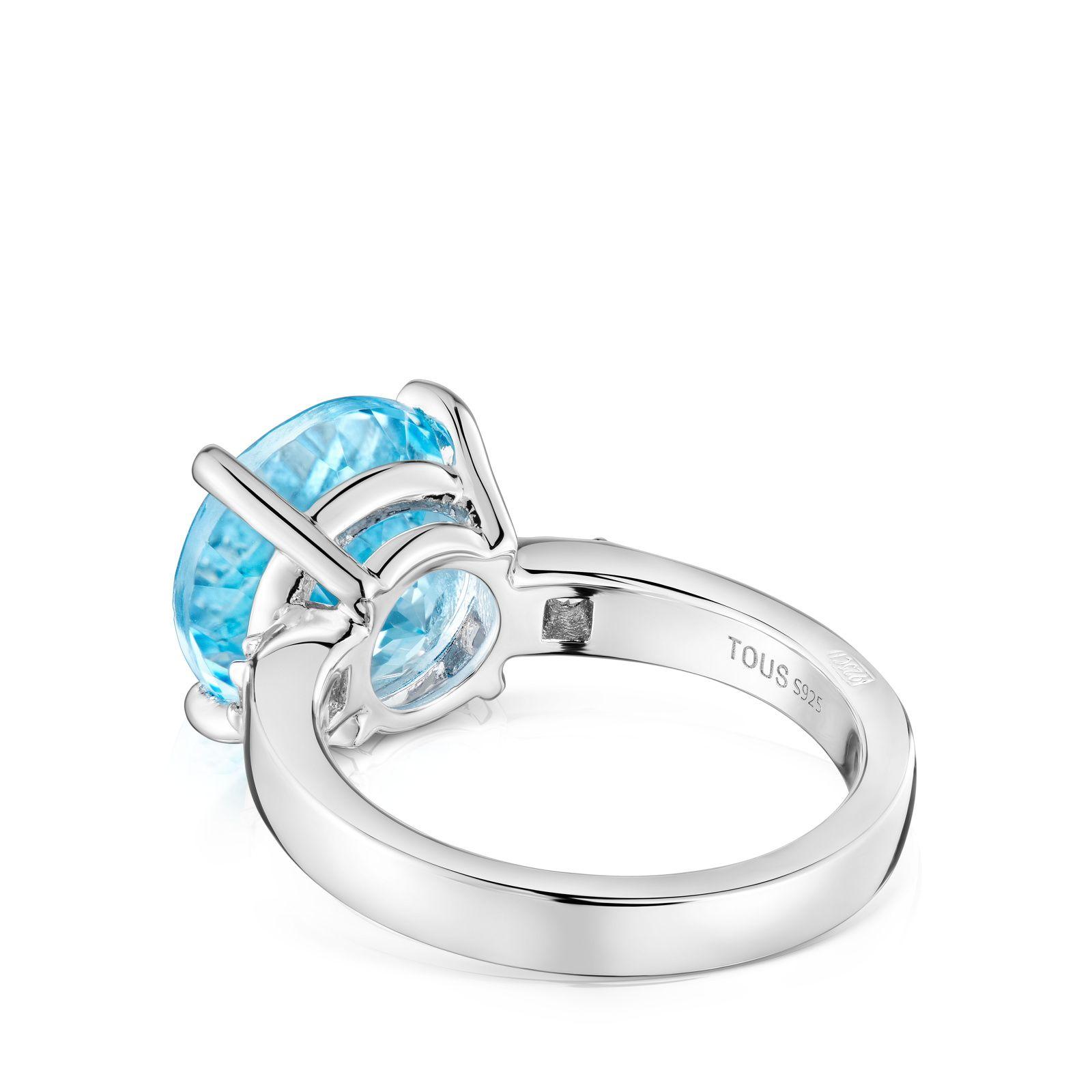 Anillo de plata con diamantes y topacio Basic Colors-2