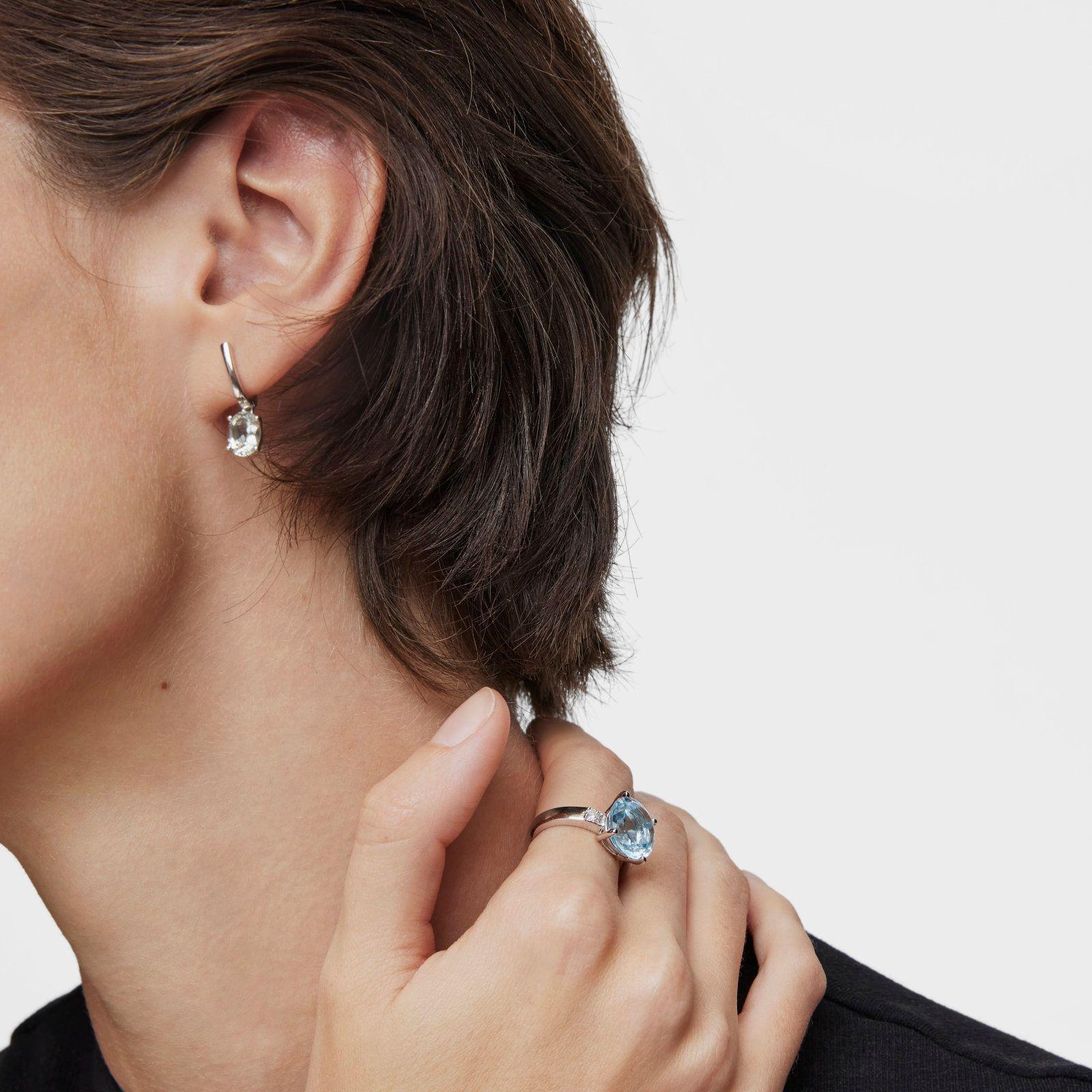 Anillo de plata con diamantes y topacio Basic Colors-3