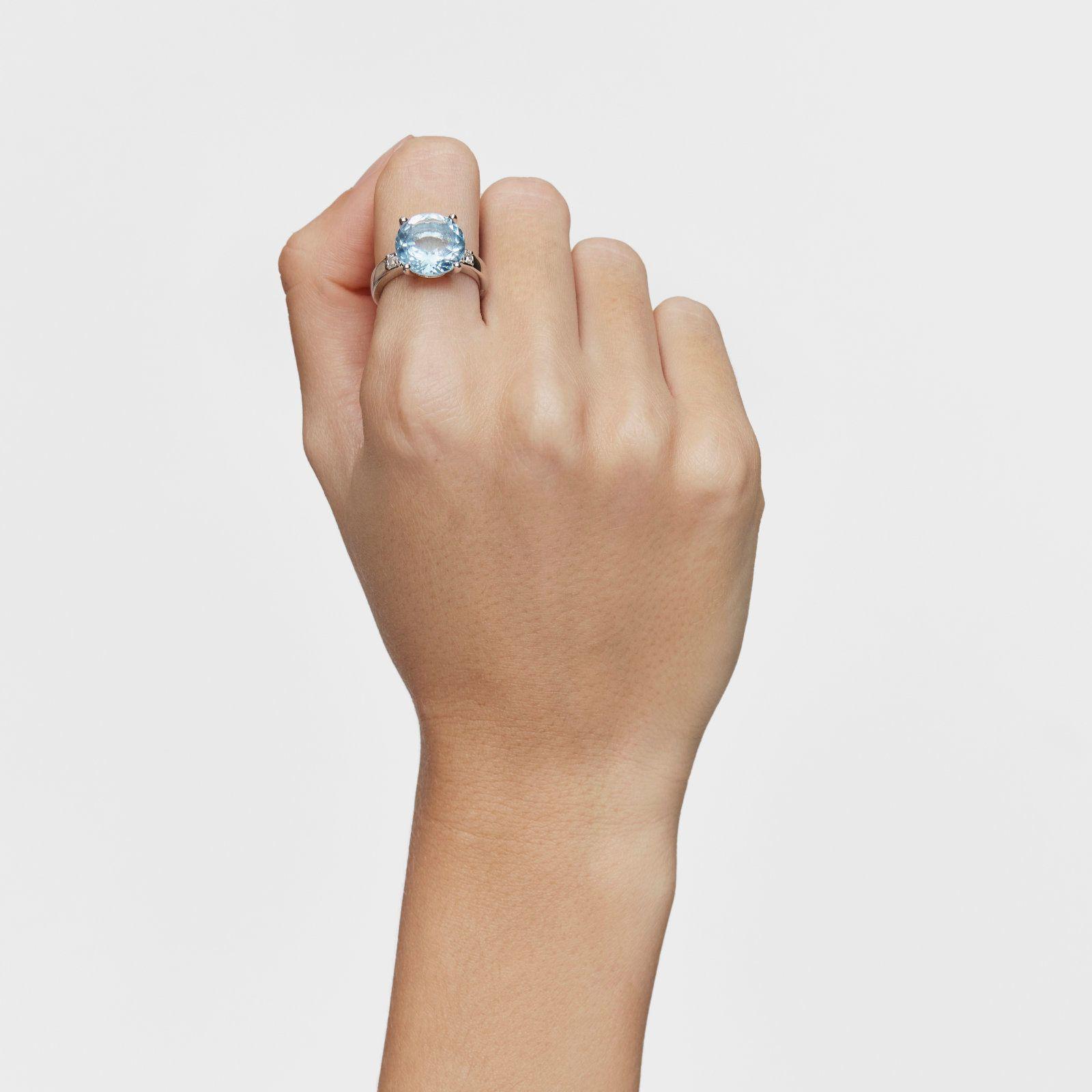 Anillo de plata con diamantes y topacio Basic Colors-5