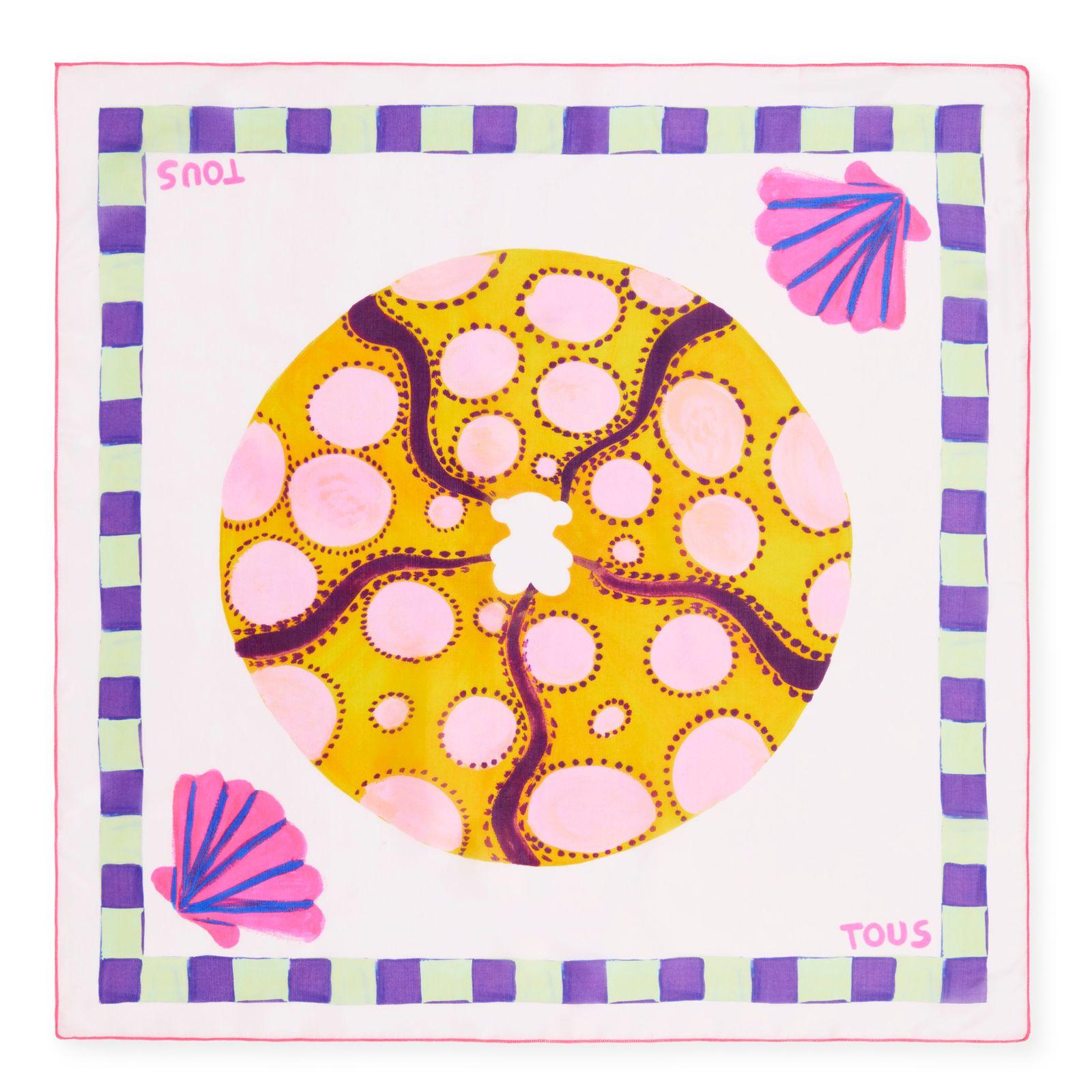 Pañuelo cuadrado pequeño rosa palo TOUS Doris-0