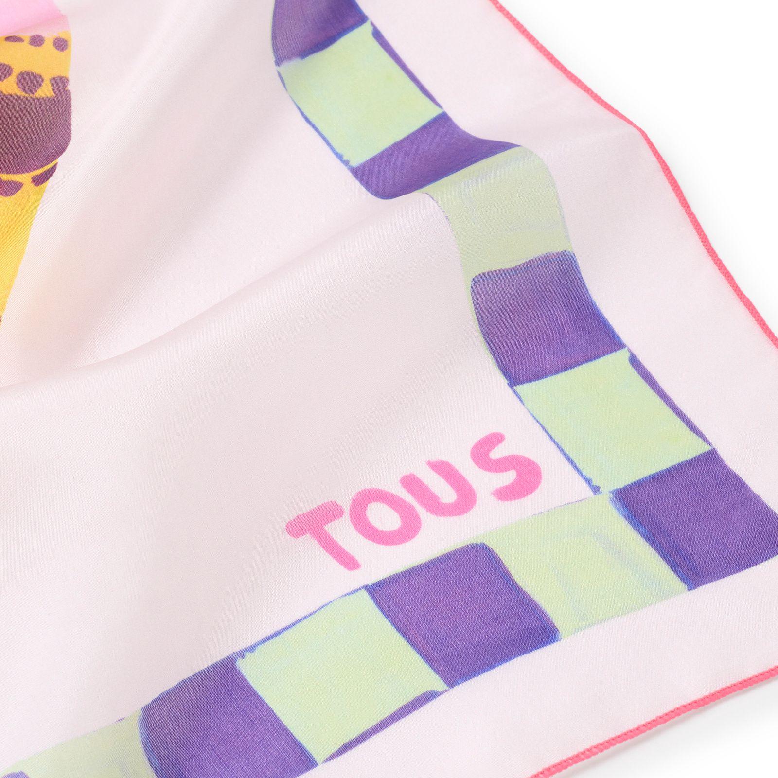 Pañuelo cuadrado pequeño rosa palo TOUS Doris-1