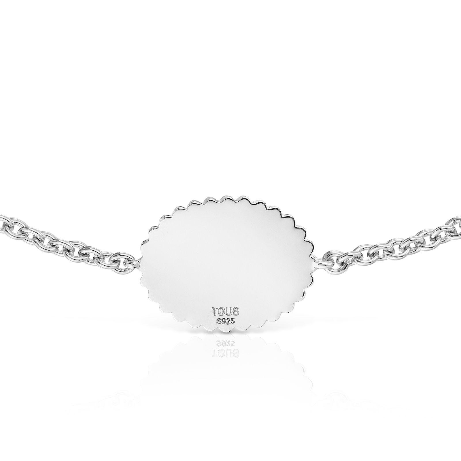 Pulsera cadena de plata placa TOUS Mom-3