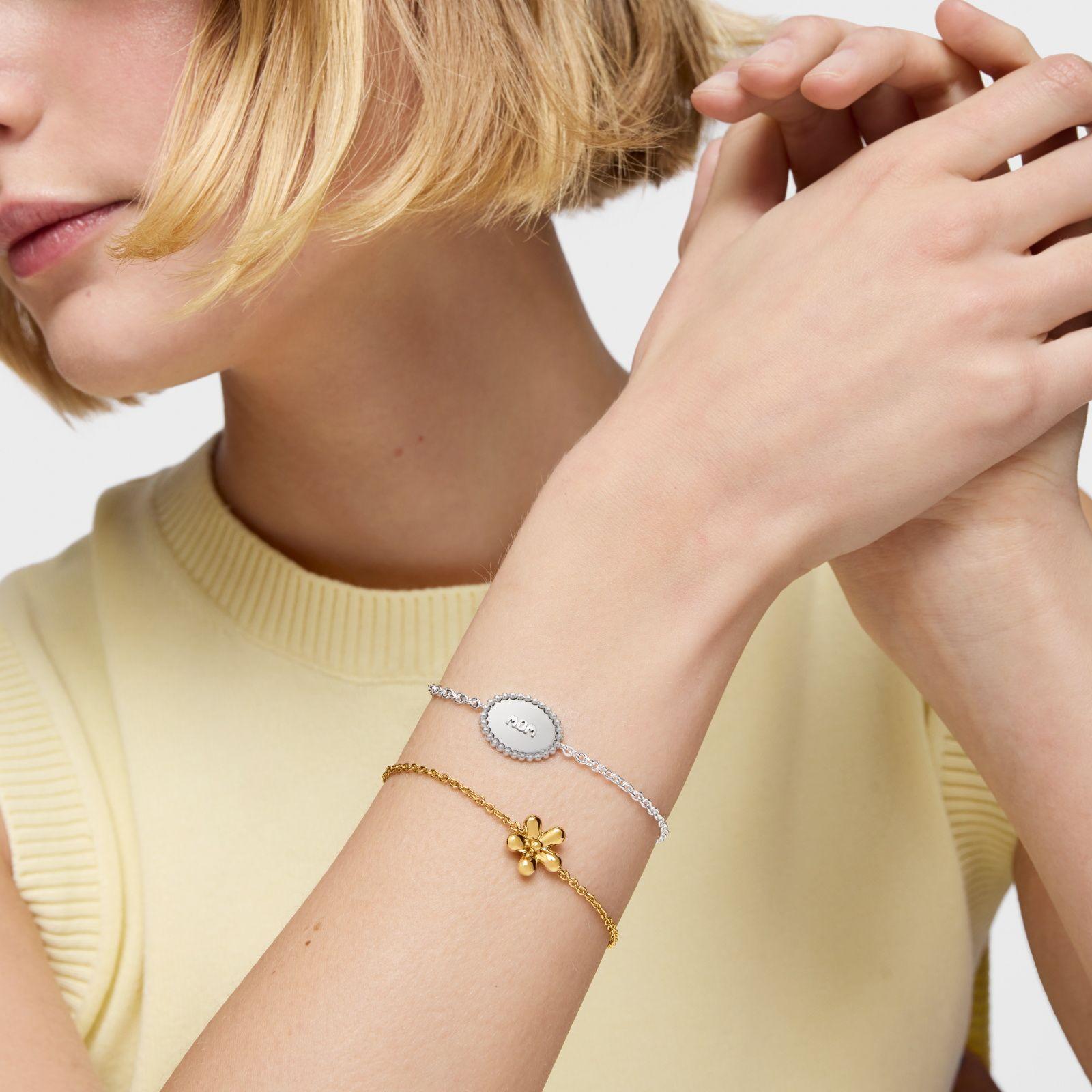 Pulsera cadena de plata placa TOUS Mom-6