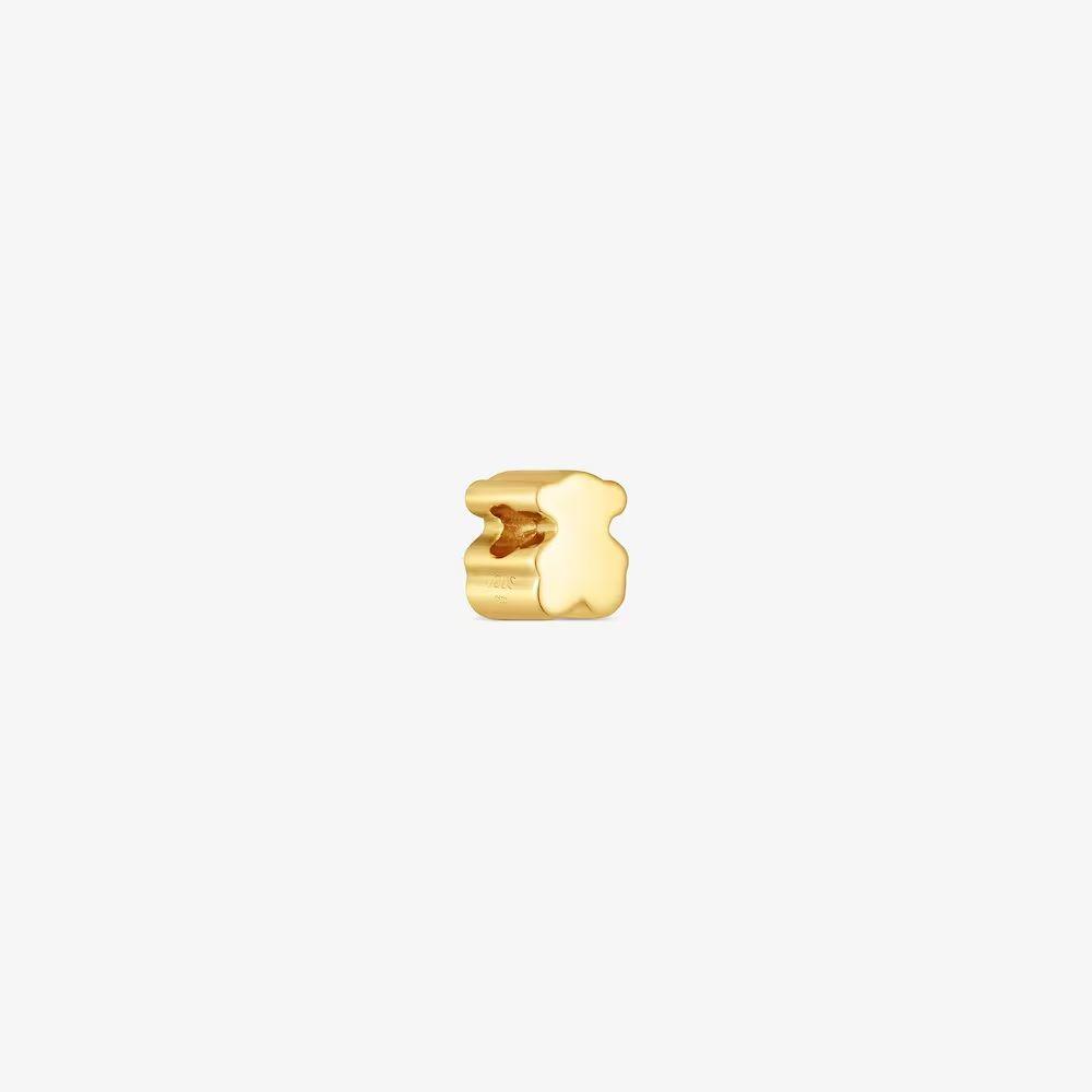 Charm oso pequeño baño de oro 18 kt plata y diamantes-2