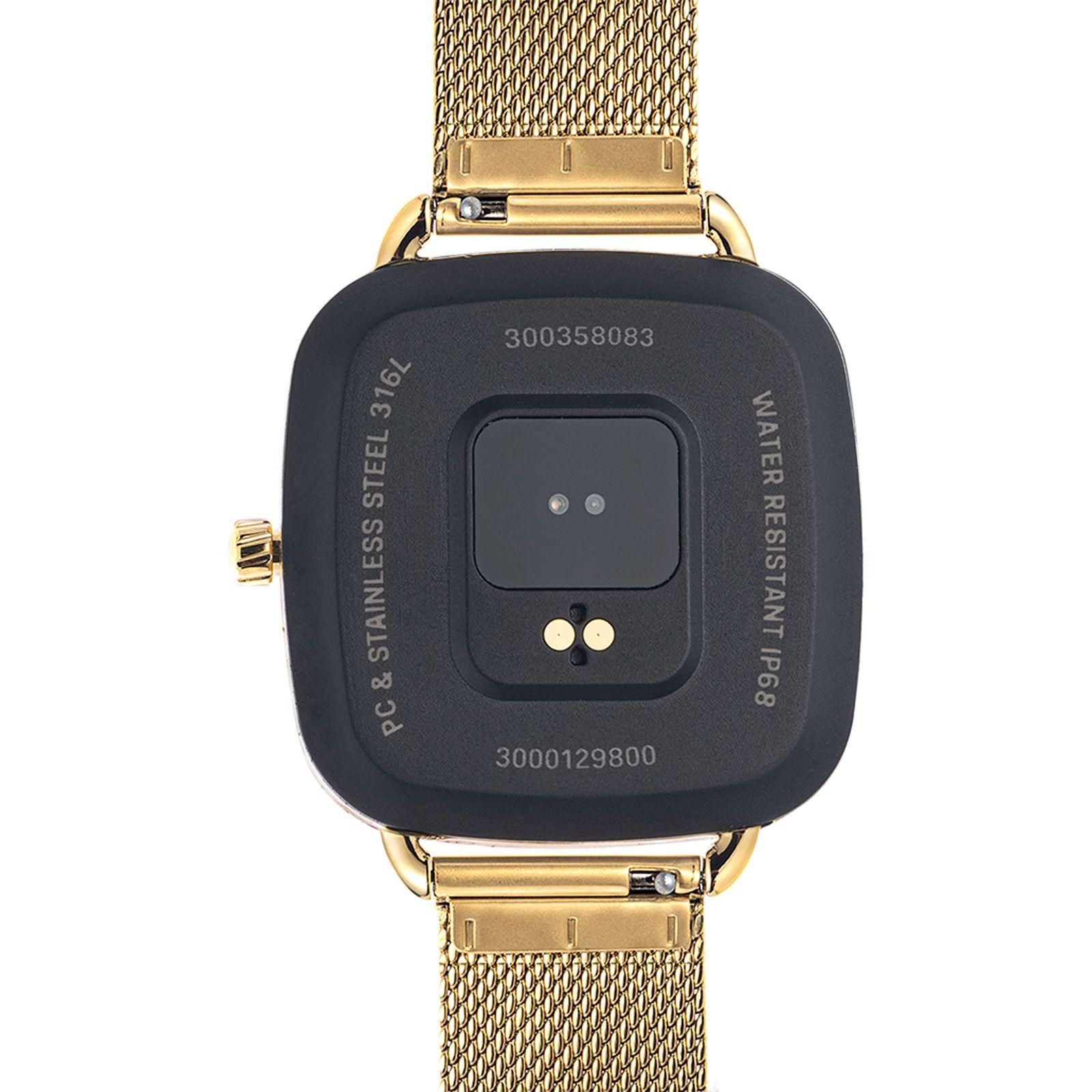 Reloj smartwatch con brazalete de acero IPG dorado D-Connect-2