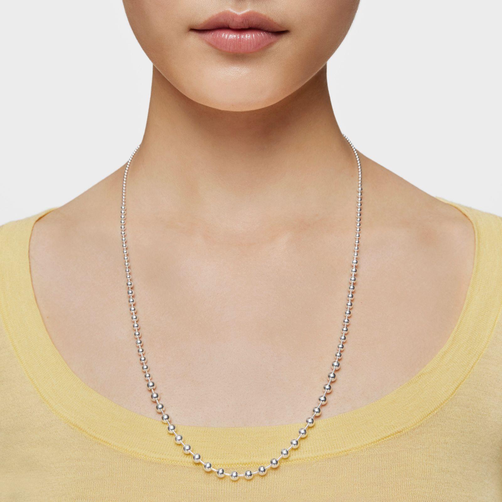 Collar largo de plata Gloss-4