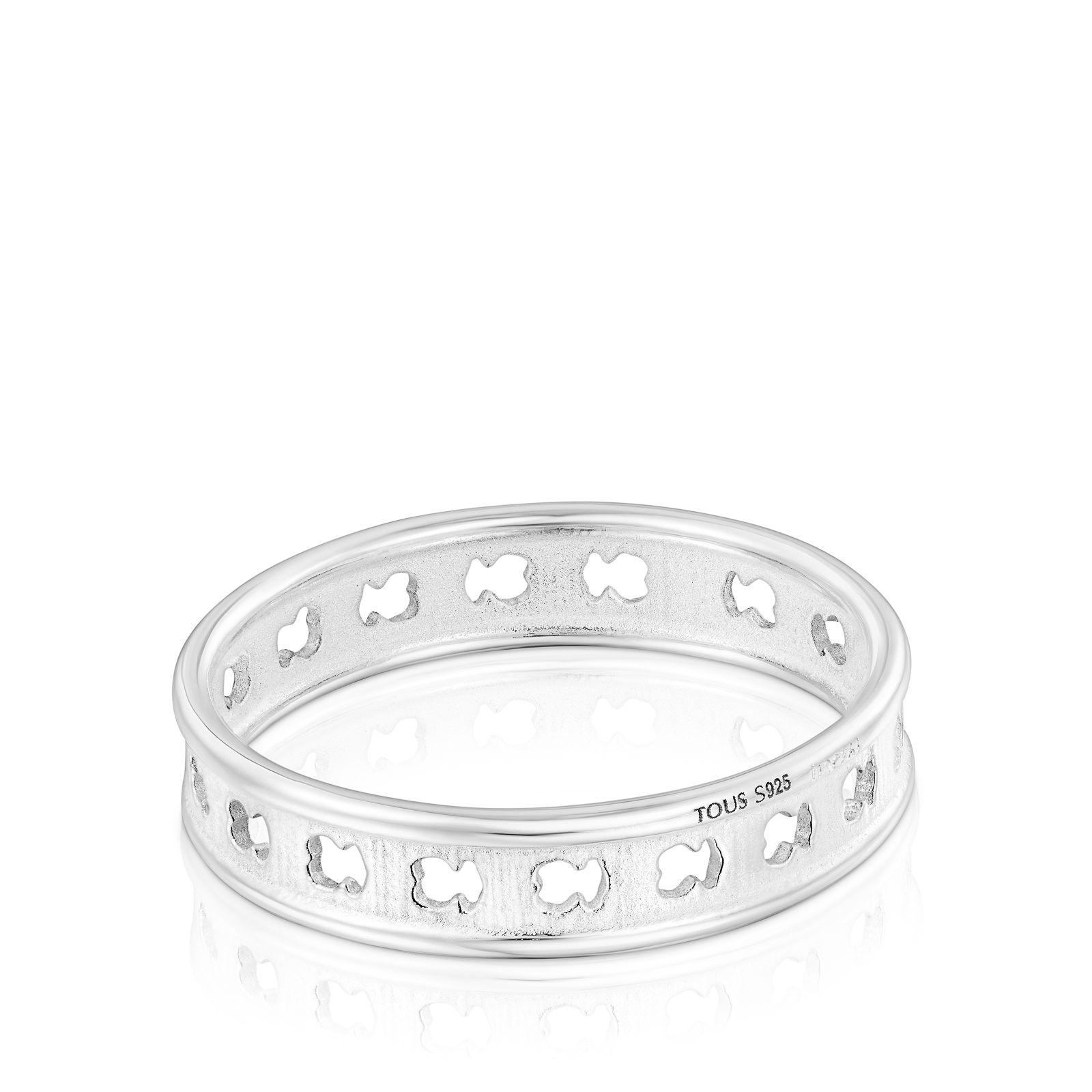 Anillo de plata con siluetas de oso Bear Row Tous-2