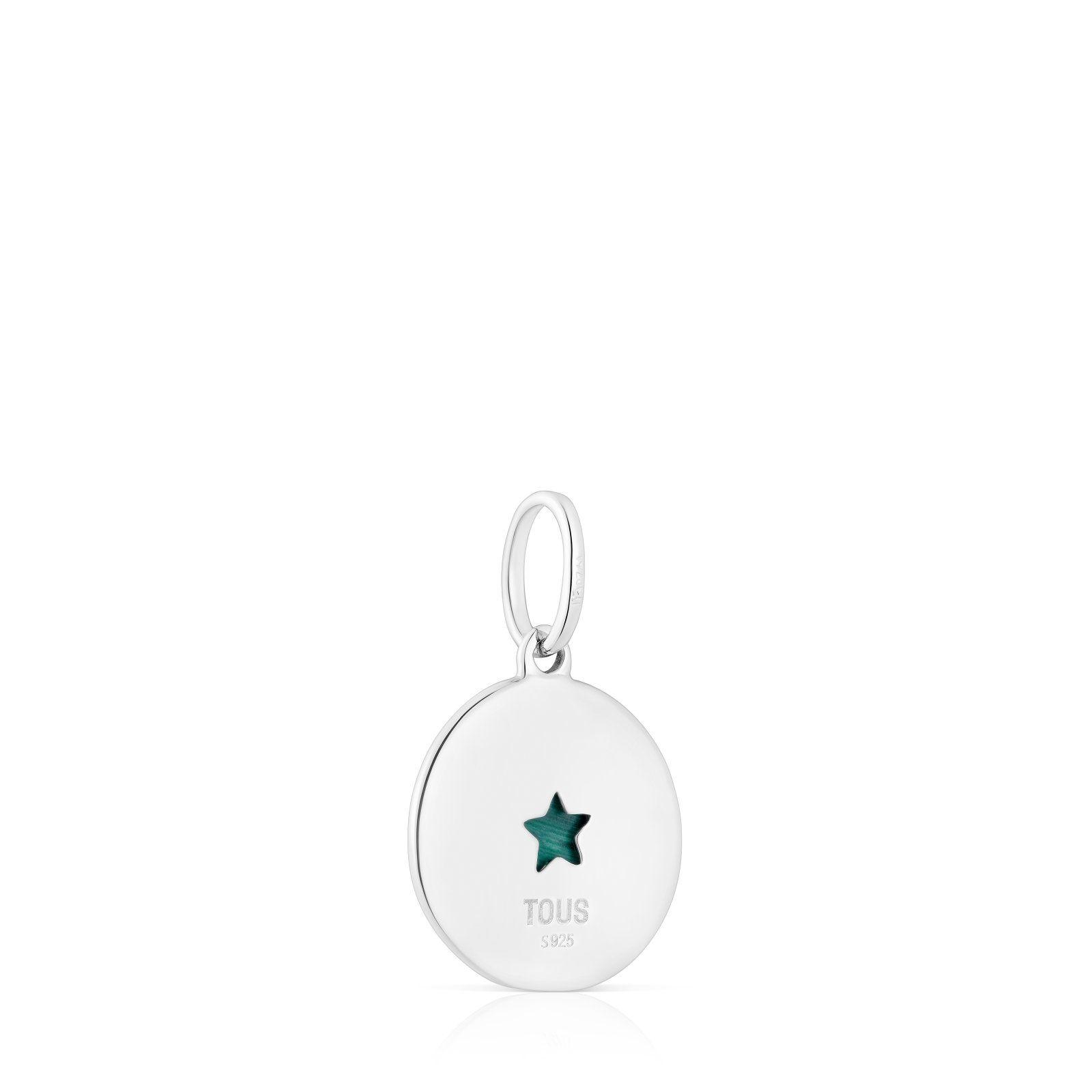 Colgante medalla de plata y malaquita estrella Aelita-2