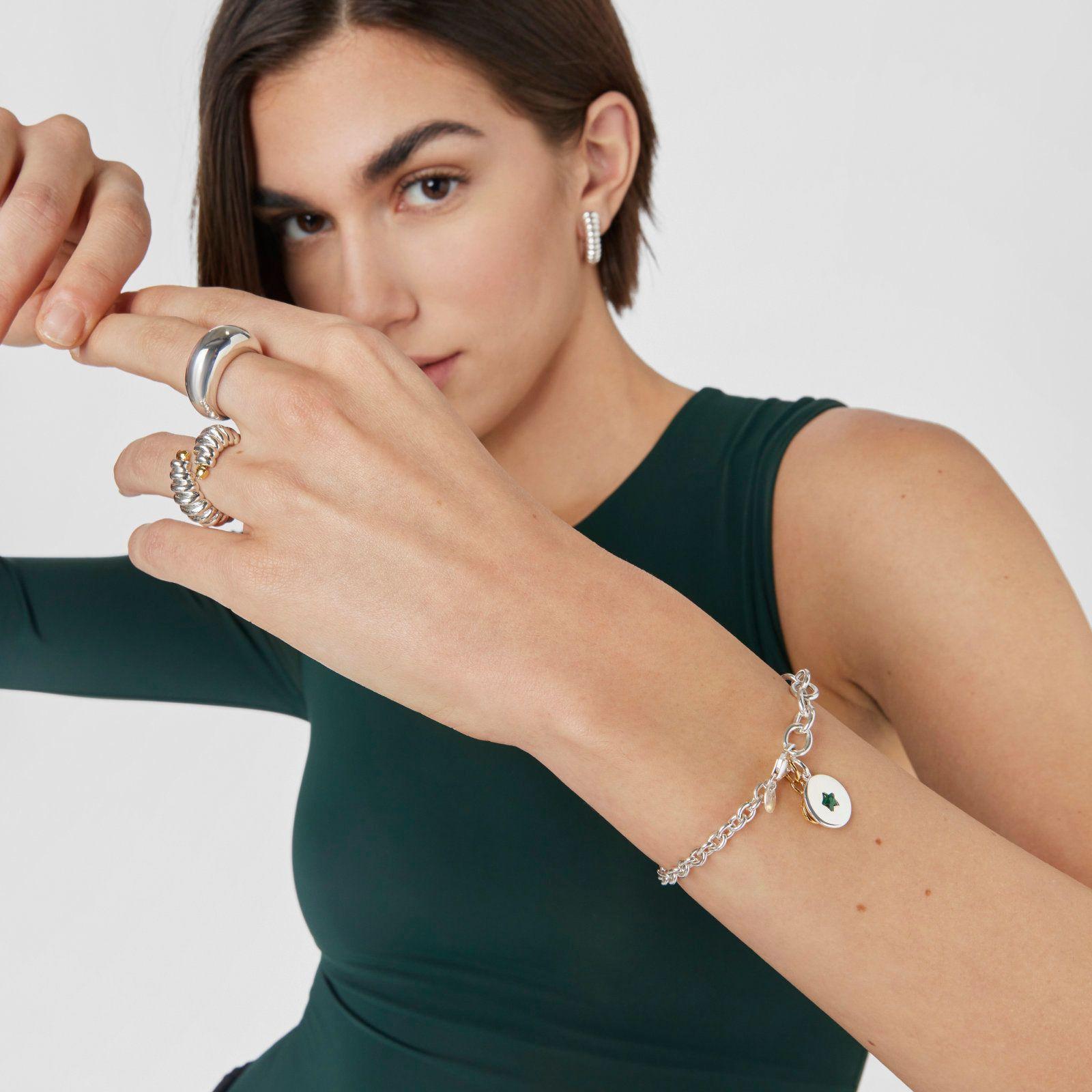 Colgante medalla de plata y malaquita estrella Aelita-4